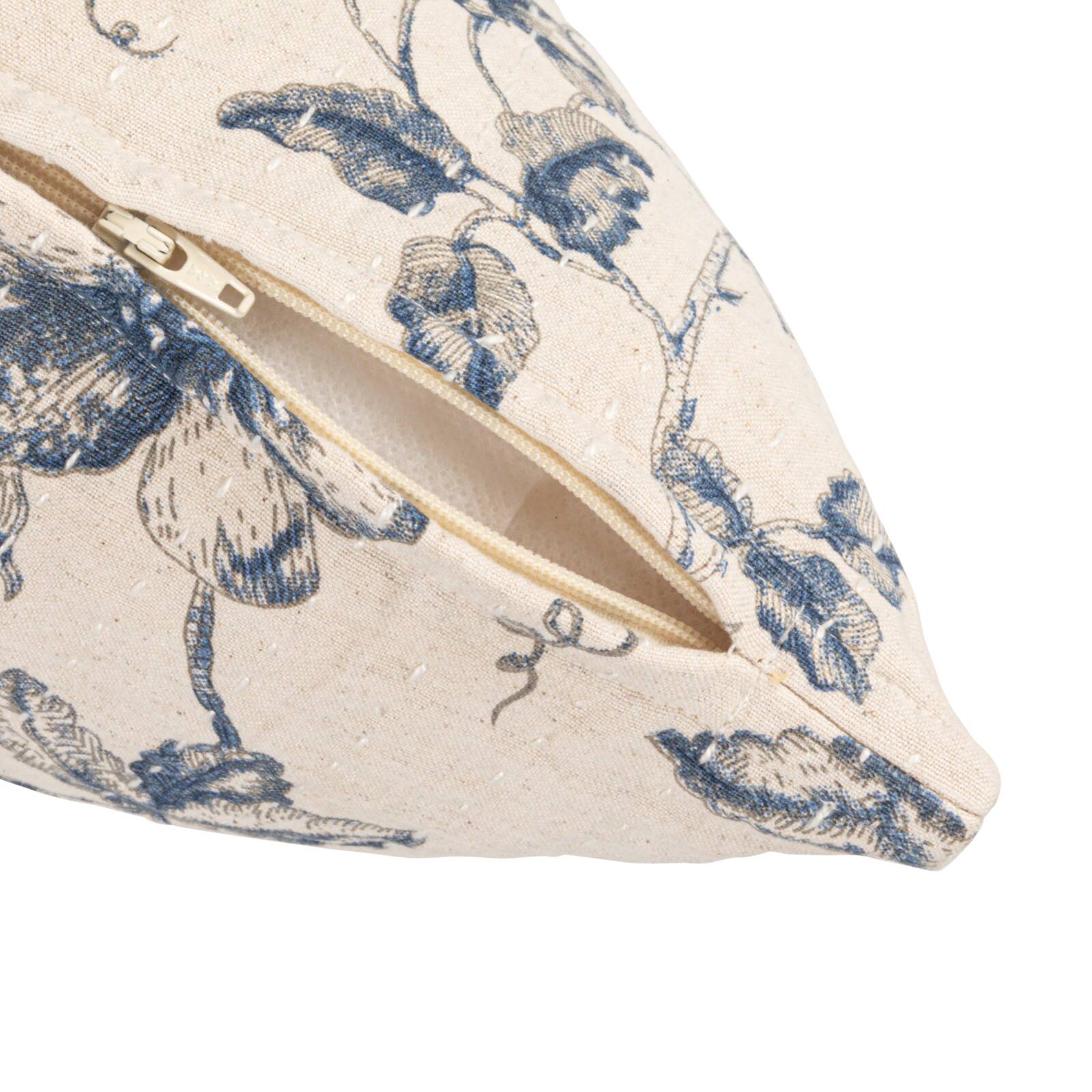 Hello Honey® 18" Blue Flower & Foliage Accent Pillow