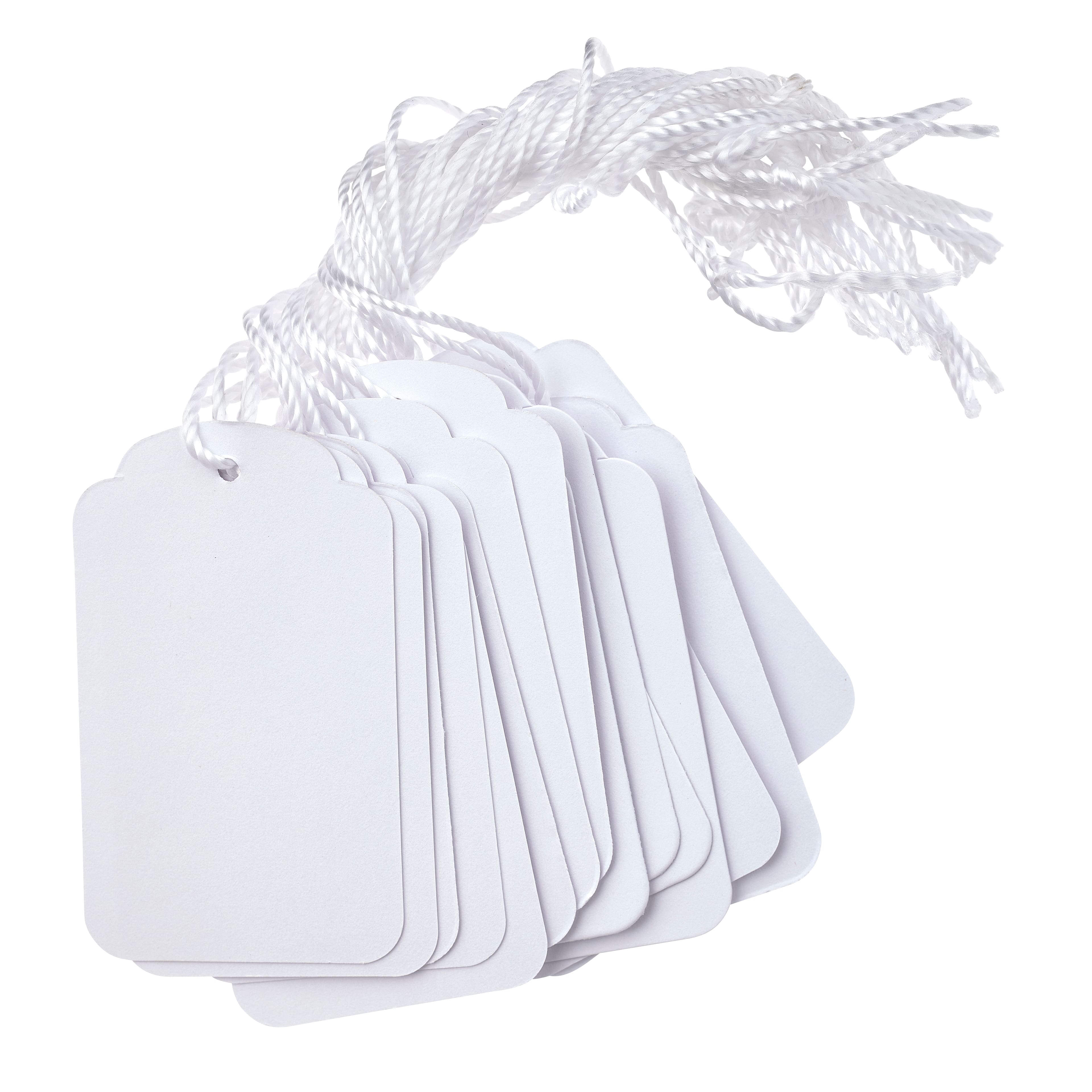 Gift Tags, size 25x40 mm, white, 100 pc/ 1 pack
