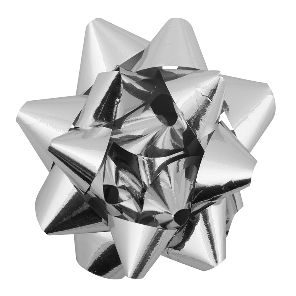 JAM Paper 3.5" Silver Gift Bow, 12ct.