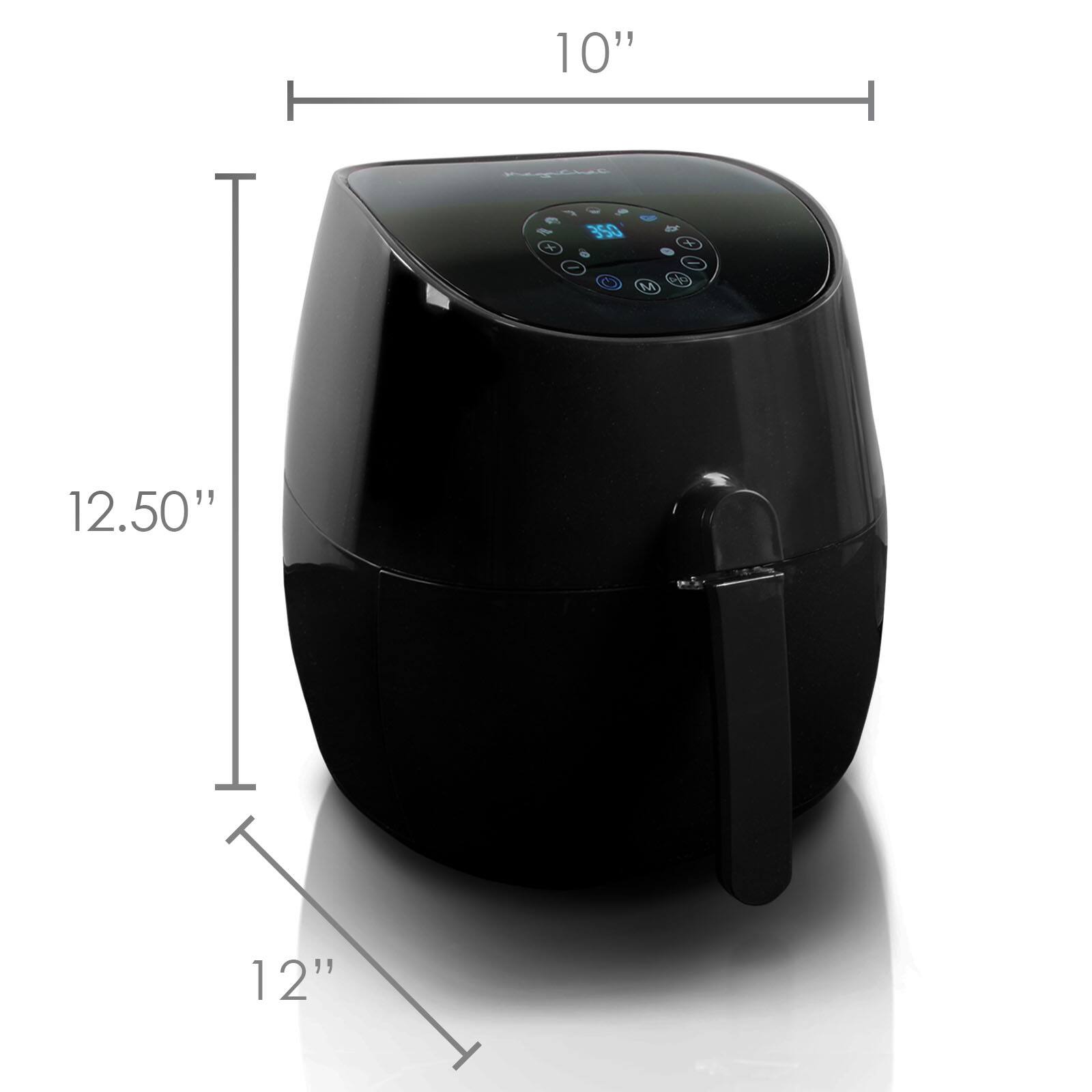 MegaChef 3.5qt. Sleek Black Airfryer &#x26; Multicooker With 7 Pre-programmed Settings