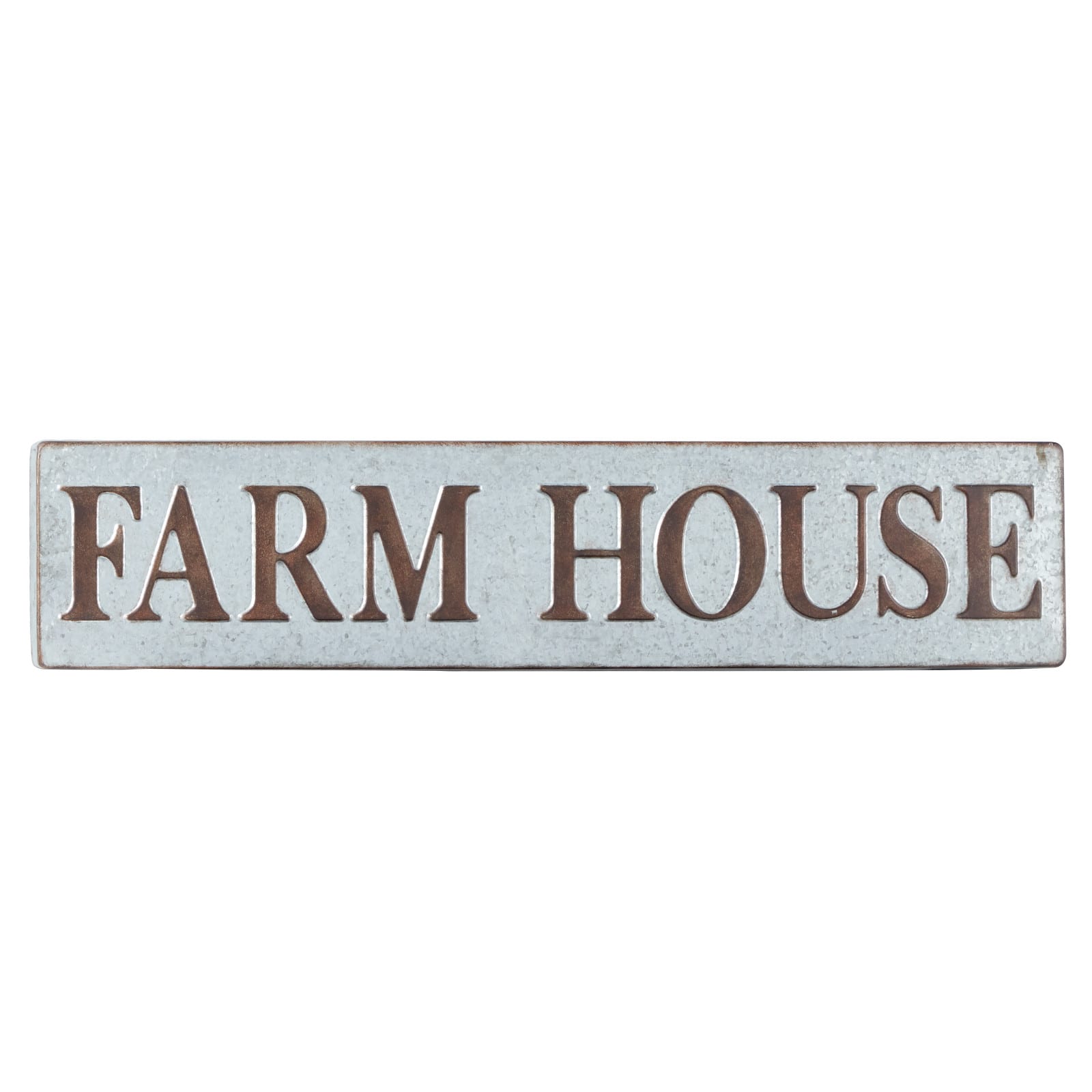 Brown & Silver Metal Farmhouse Sign Wall Décor