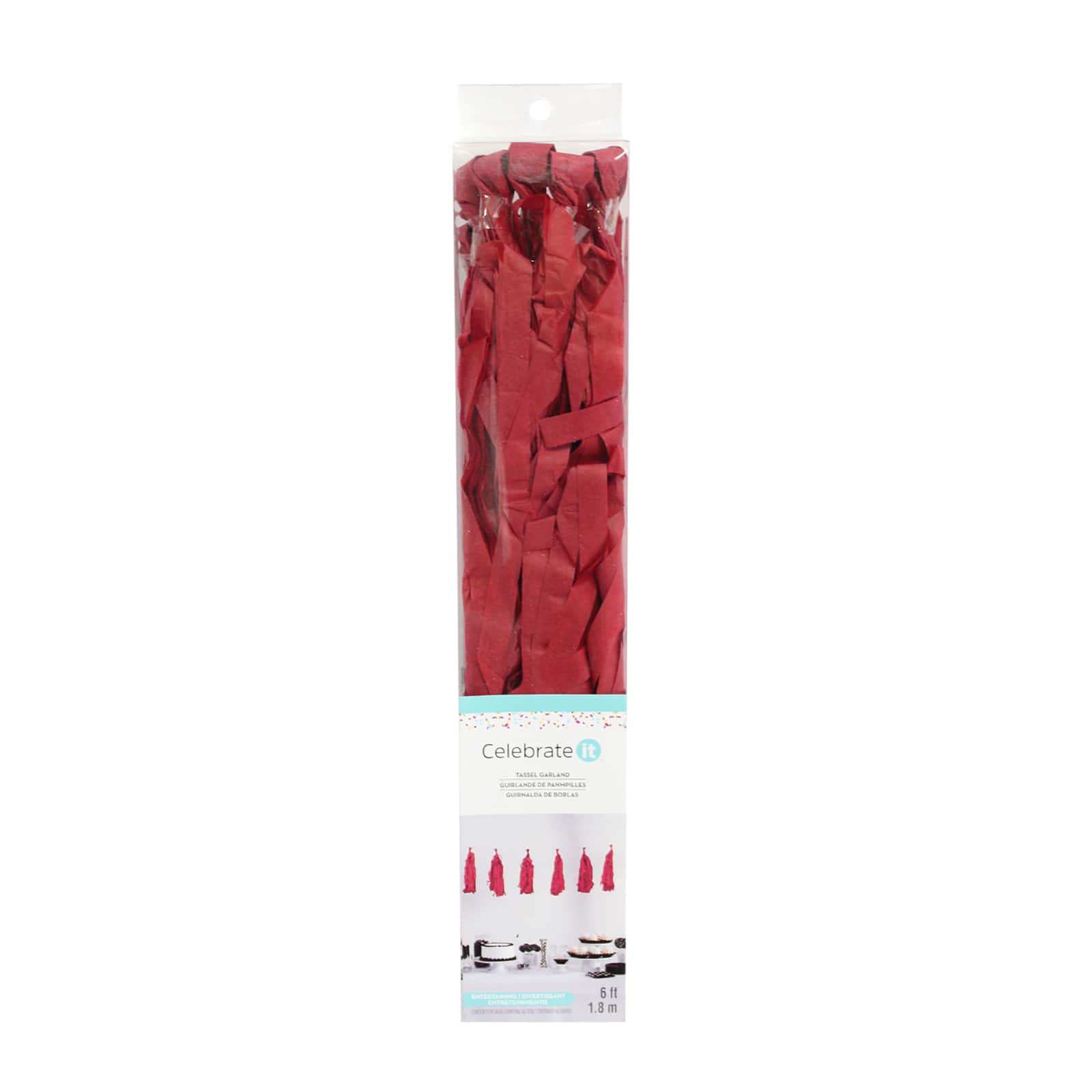 12 Pack: Red Tissue Tassel Garland by Celebrate It&#x2122;