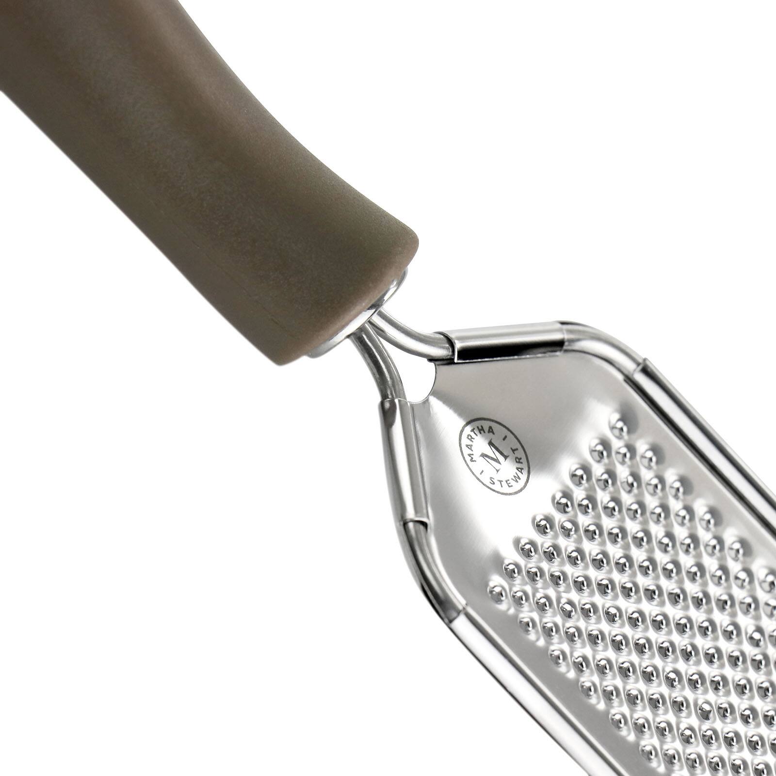 Martha Stewart Taupe Stainless Steel Handheld Grater &#x26; Zester Utensil