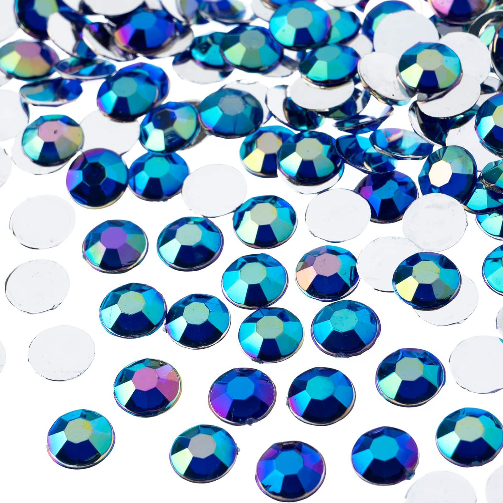 John Bead 8mm Acrylic Round Flat Back Rhinestones, 1,000ct.