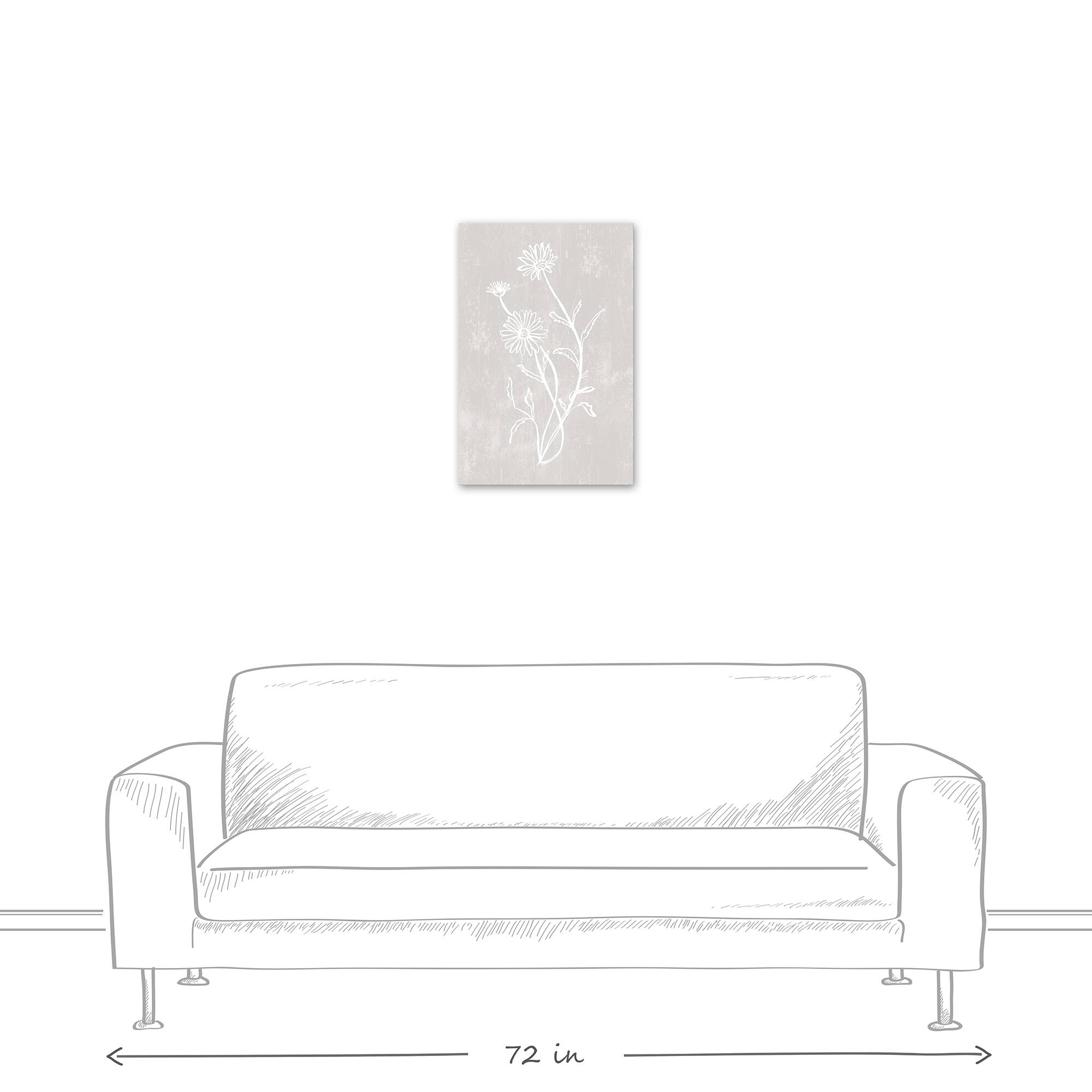 Simple White Floral II Canvas Wall Art