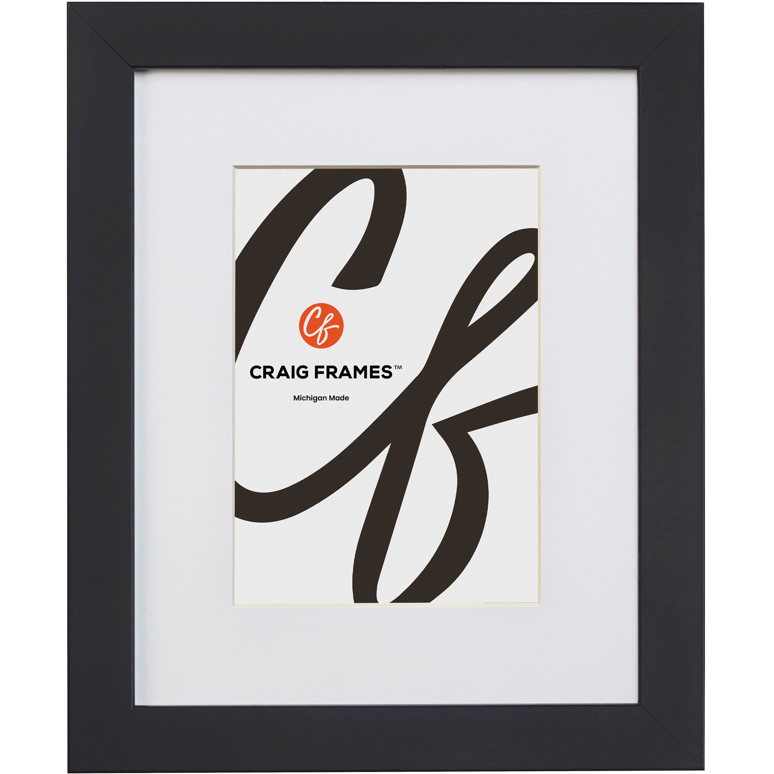 Craig Frames 4 Pack Essentials Modern Black Picture Frame with Mat