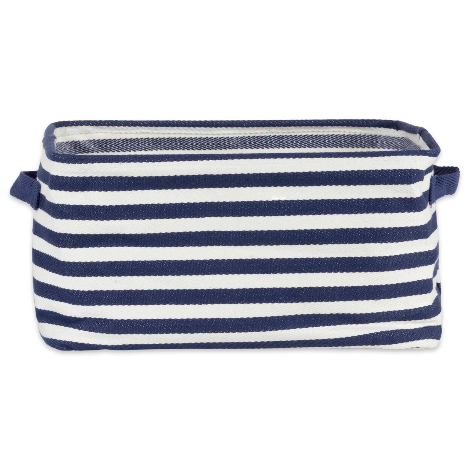 DII&#xAE; Medium French Blue &#x26; White Herringbone Striped PE-Coated Cotton Laundry Bins, 2ct.