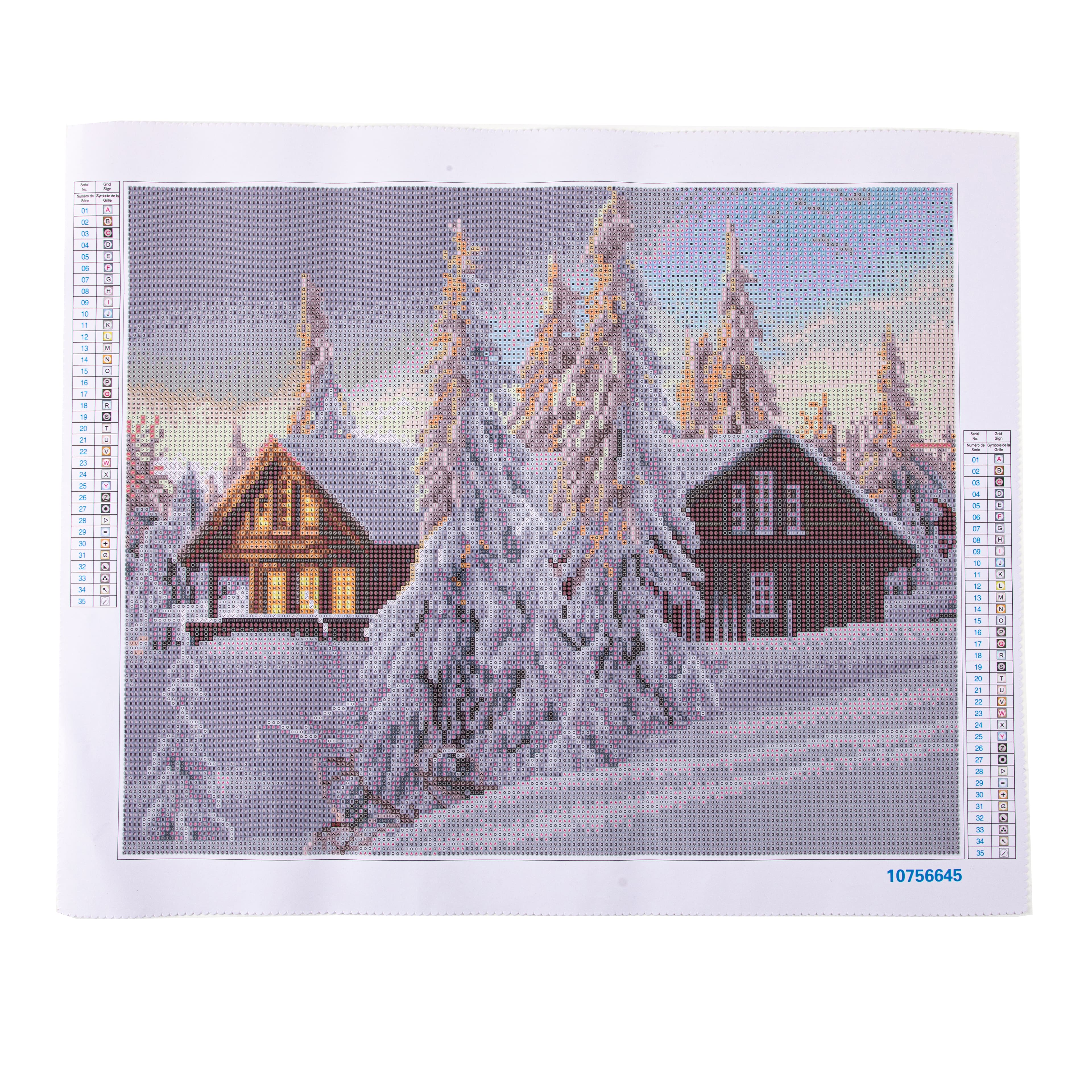 16&#x22; x 20&#x22; Snow Cabin Diamond Art Kit by Make Market&#xAE;