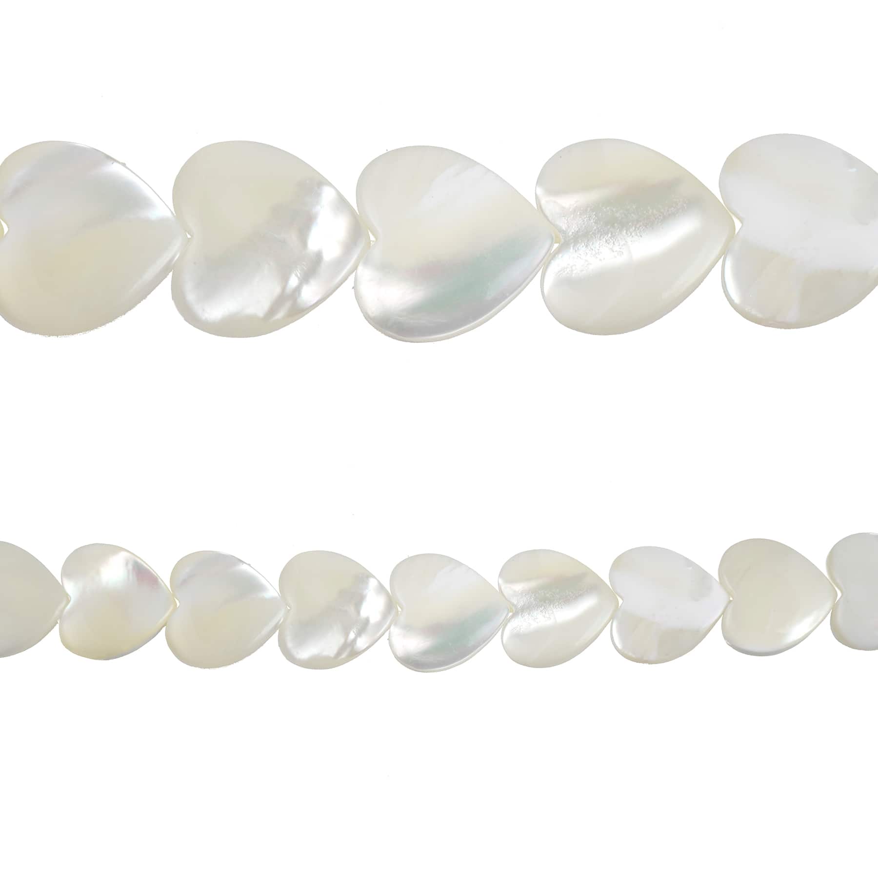 12 Pack: Natural White Shell Heart Beads, 10mm by Bead Landing™