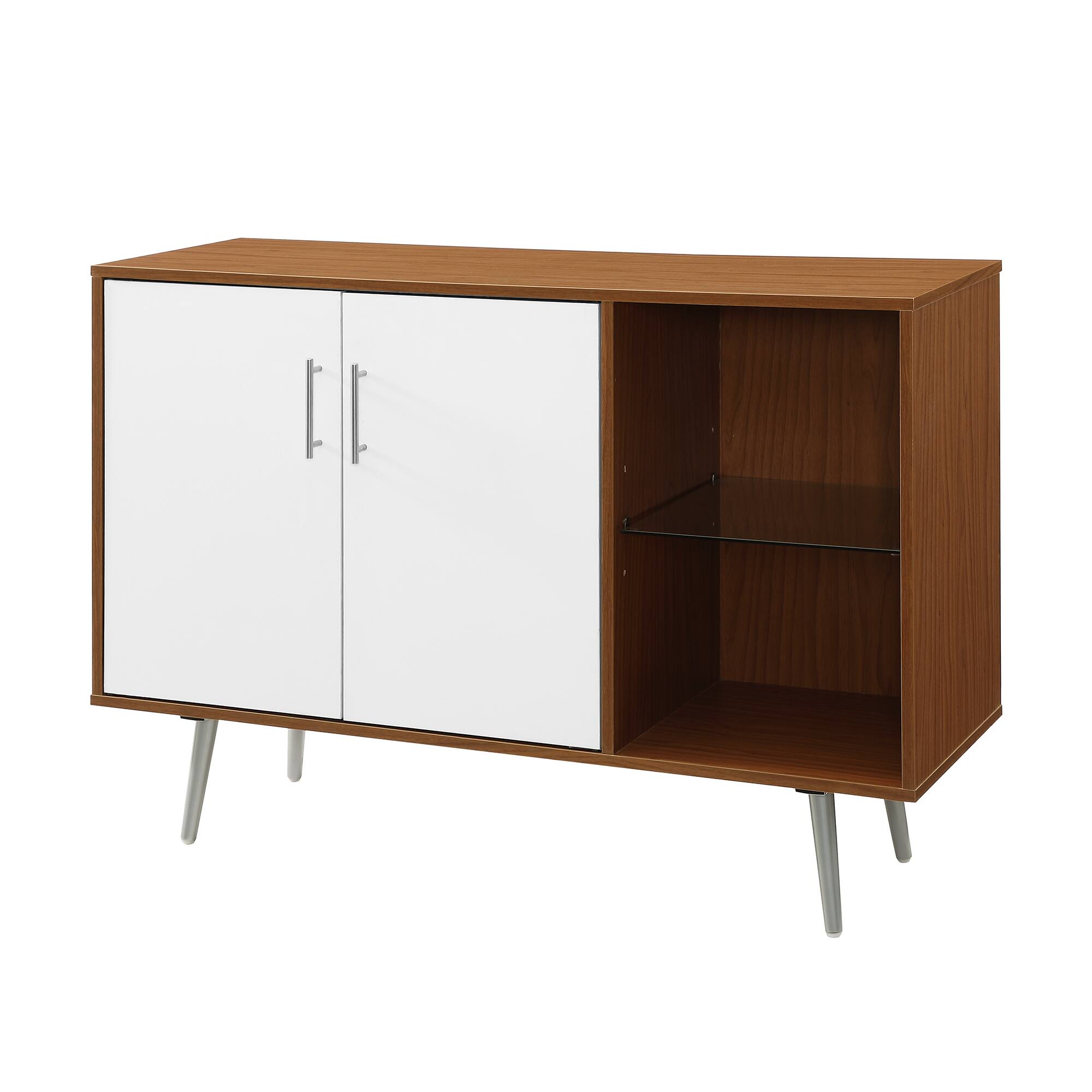 Walker Edison 44" Acorn & White Mid Century Modern Buffet