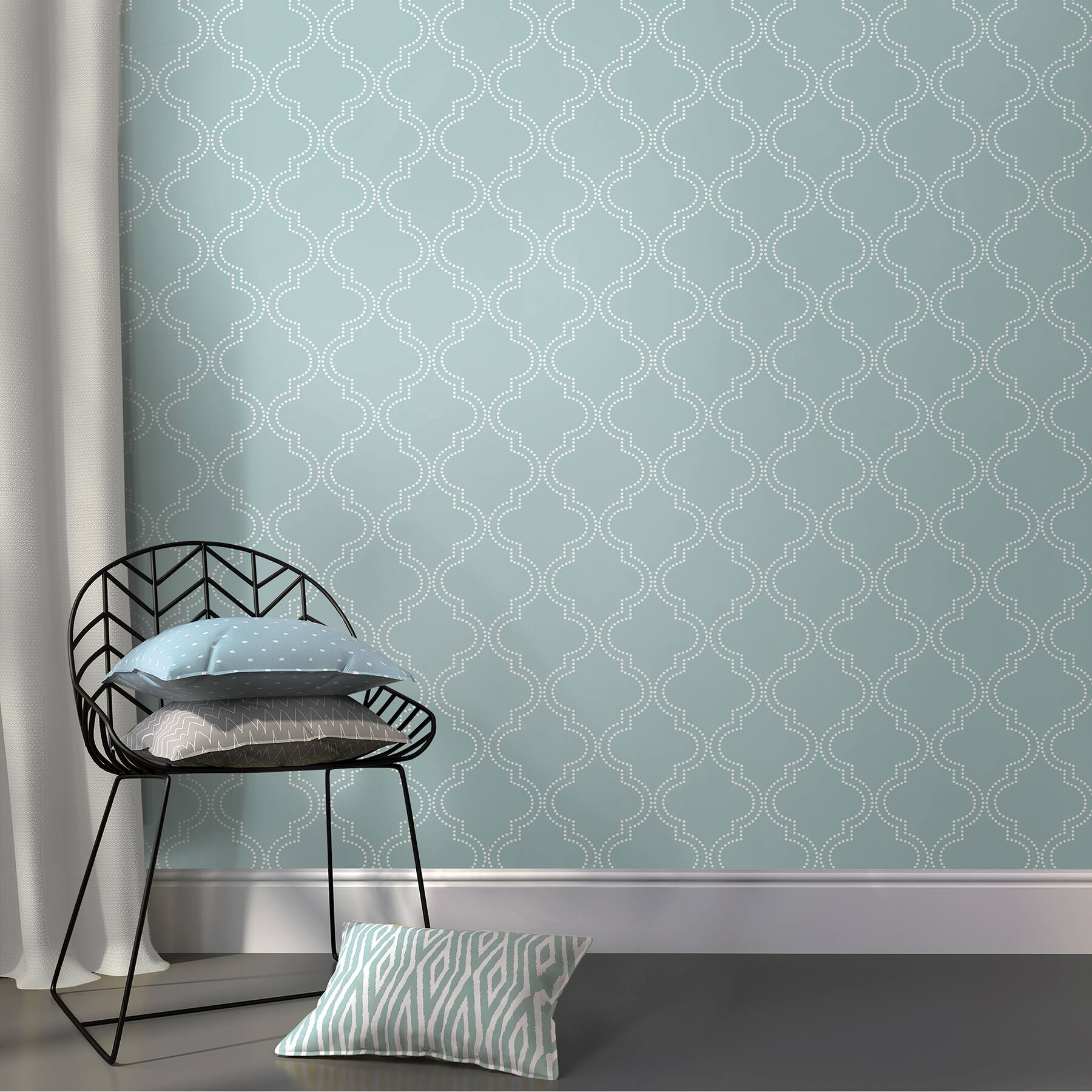 NuWallpaper Slate Blue Quatrefoil Peel & Stick Wallpaper