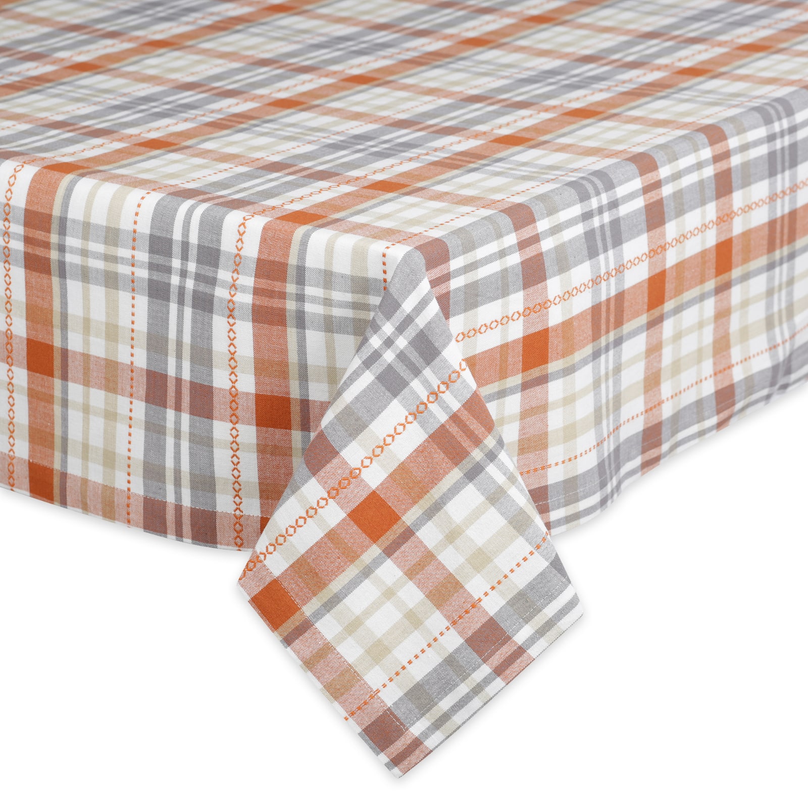 DII&#xAE; 104&#x22; Autumn Afternoon Plaid Tablecloth