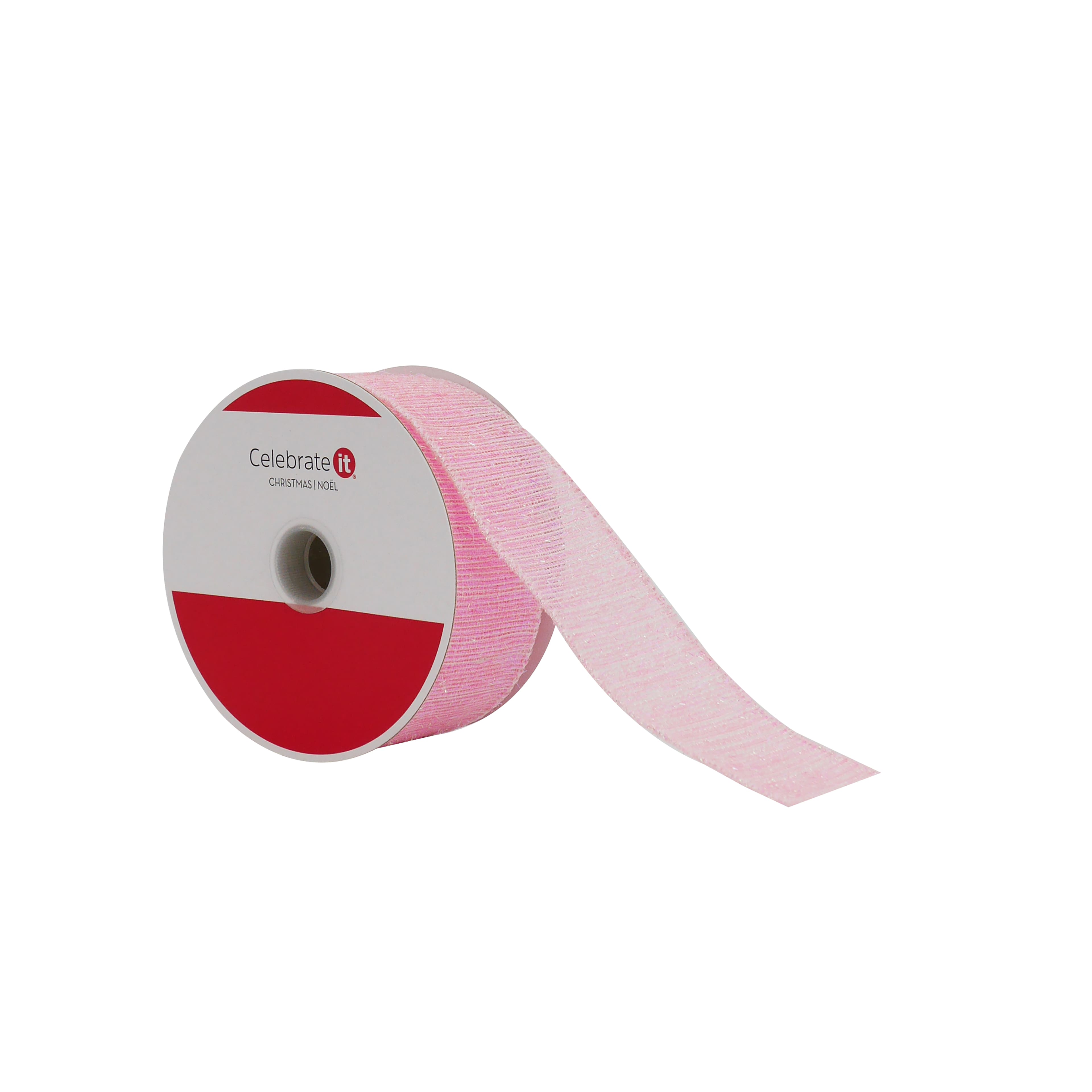 1.5&#x22; x 30ft. Pink Wired Shimmer Ribbon by Celebrate It&#xAE;