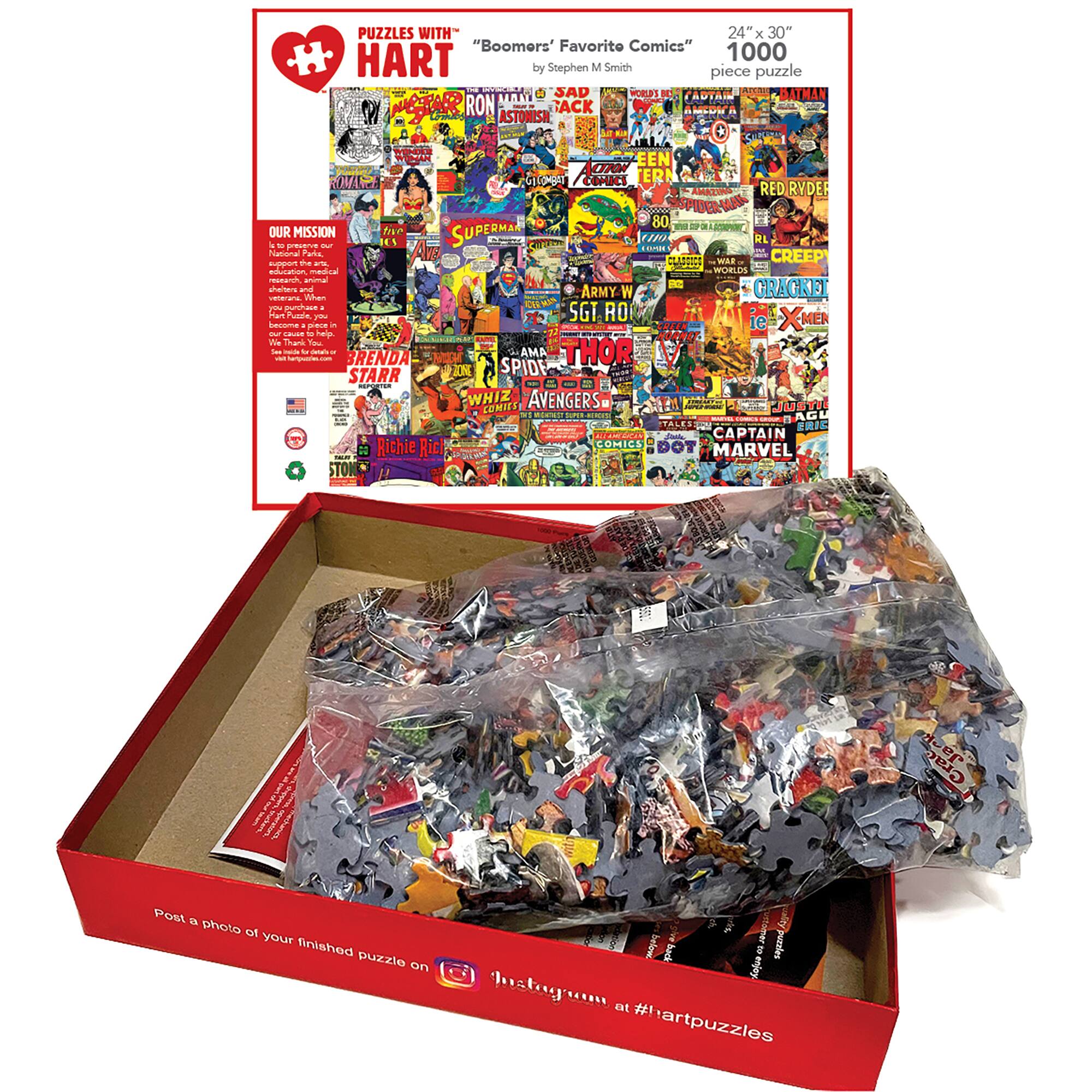 Hart Puzzles Boomers' Favorite Comics by Steve Smith 1,000 Piece Jigsaw Puzzle