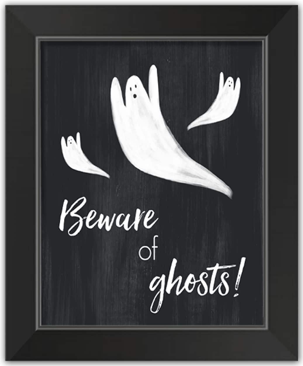 Ghosts Halloween Print in Black Frame