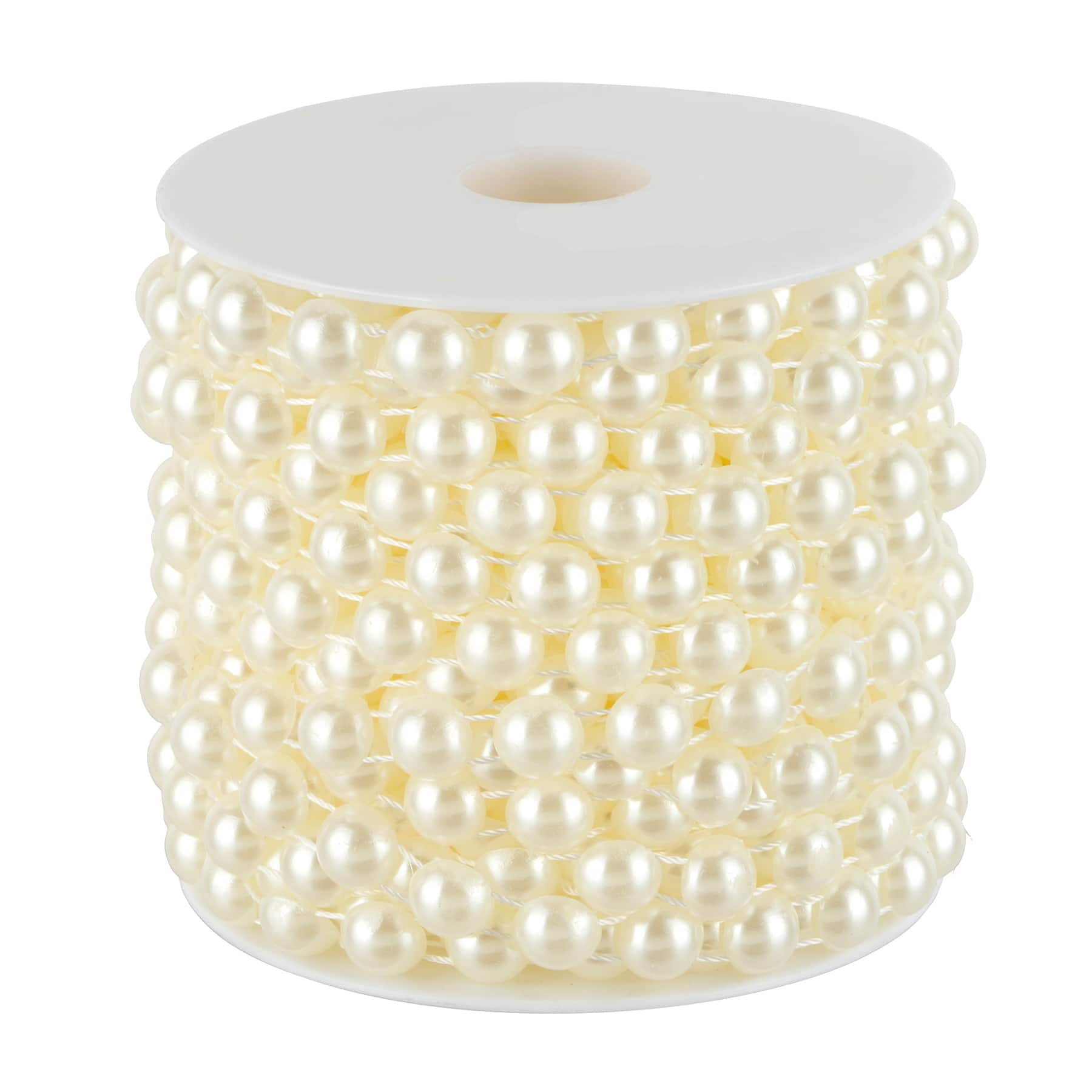 10mm Round Flatback Plastic Pearl Bead Garland, 50ft. by Bead Landing&#x2122;