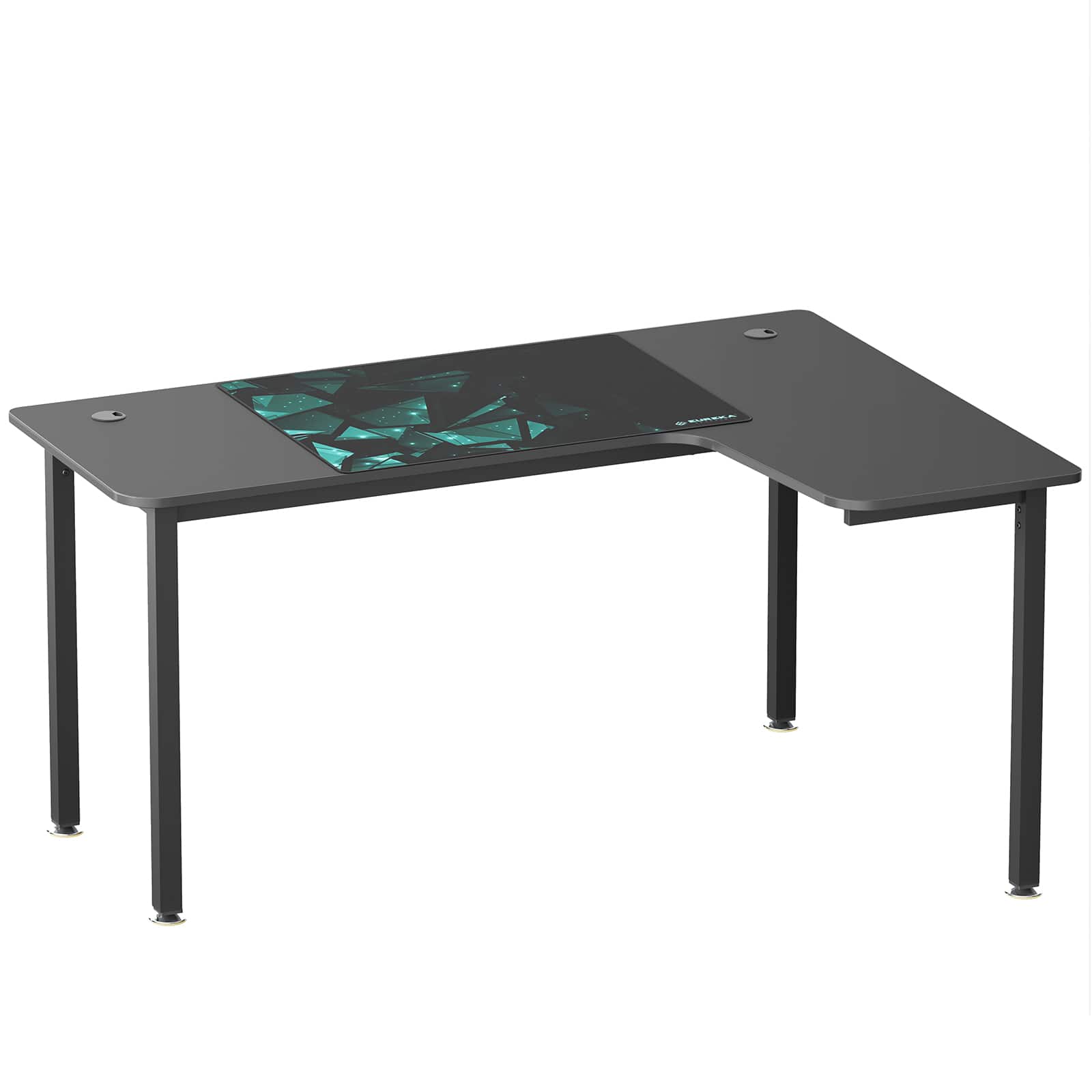 Eureka Ergonomic&#xAE; 60&#x22; Black Right L-Shaped Crafting Table &#x26; Workstation