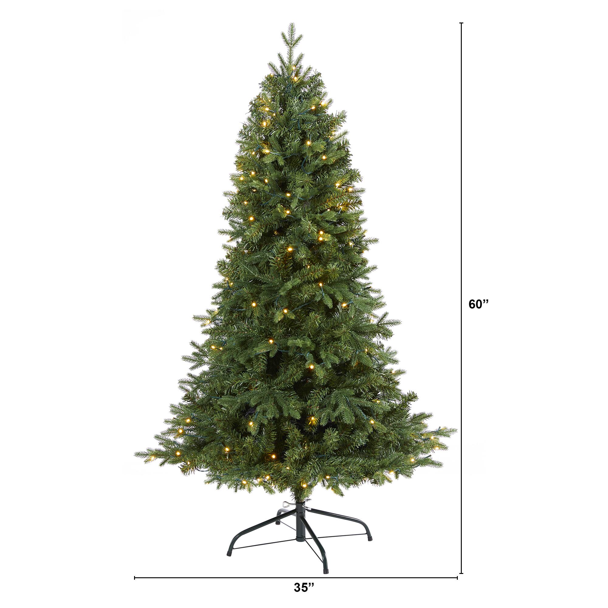5ft. Pre-Lit Vermont Fir Artificial Christmas Tree with Clear LED Lights