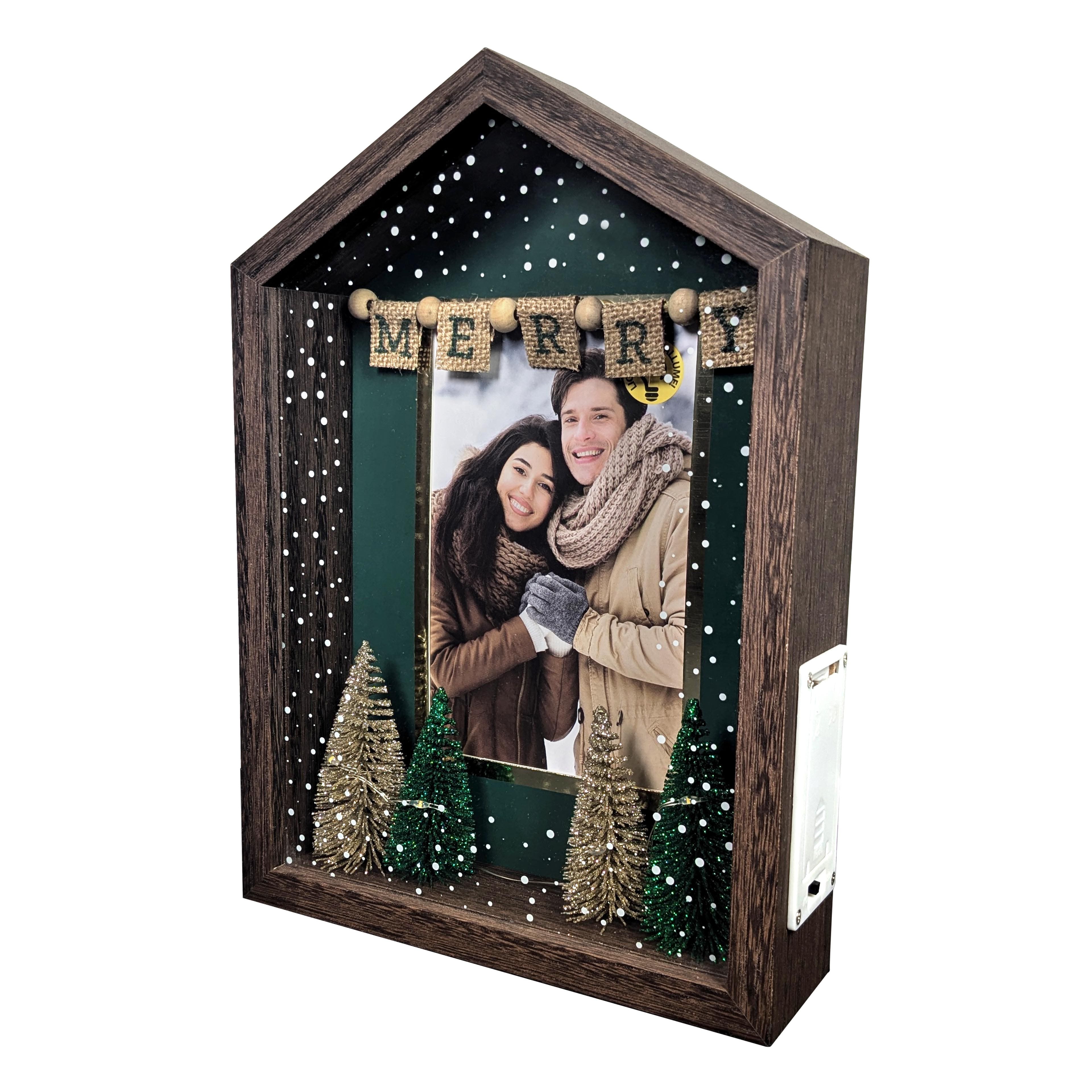 4&#x22; x 6&#x22; LED Merry House Tabletop Frame by Studio D&#xE9;cor&#xAE;