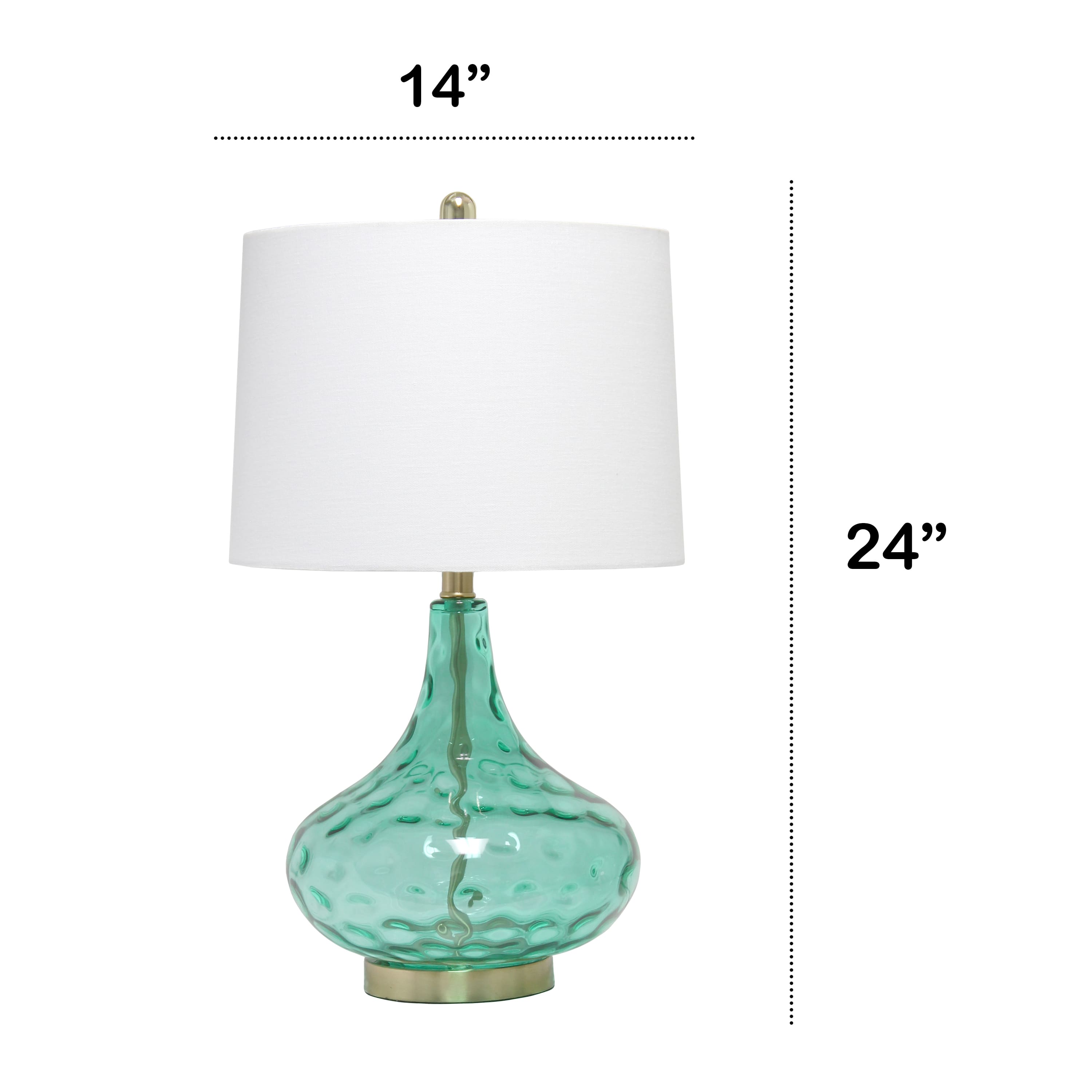 Lalia Home Classix 24&#x22; Seafoam Green Dimpled Glass Table Lamp