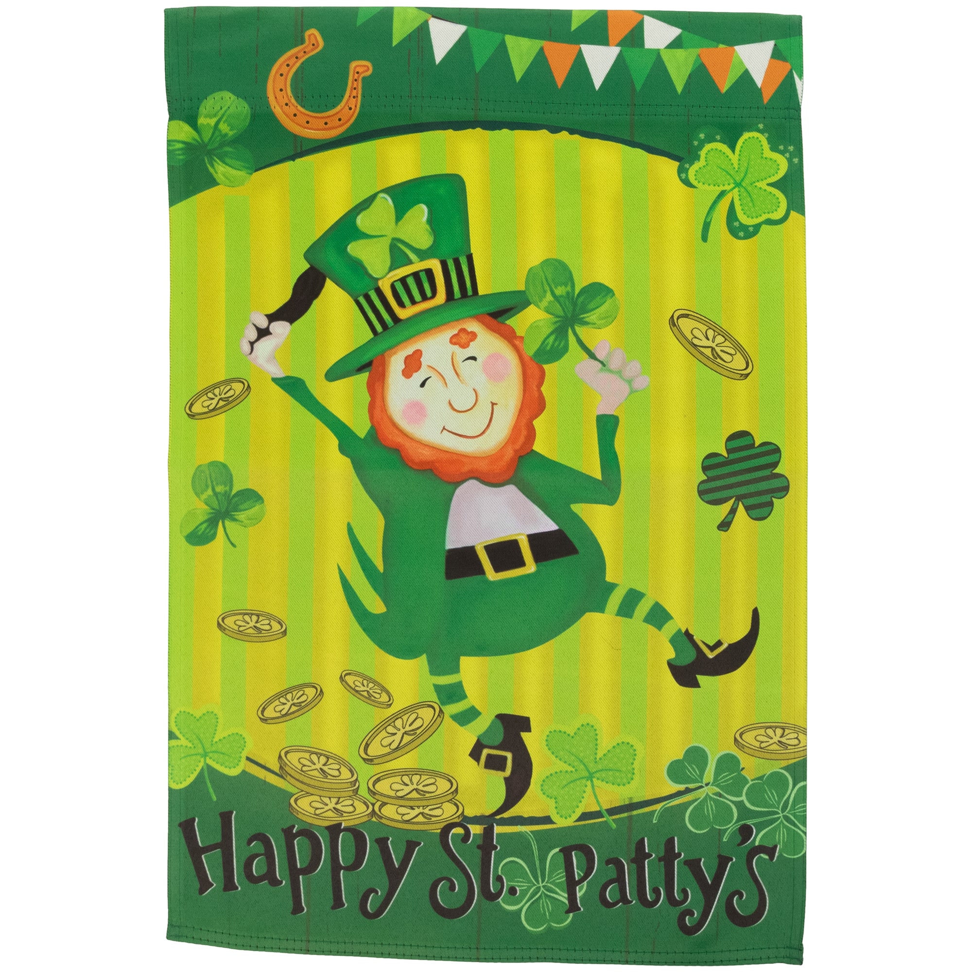 18&#x22; Dancing Leprechaun Happy St. Patty&#x27;s Garden Flag