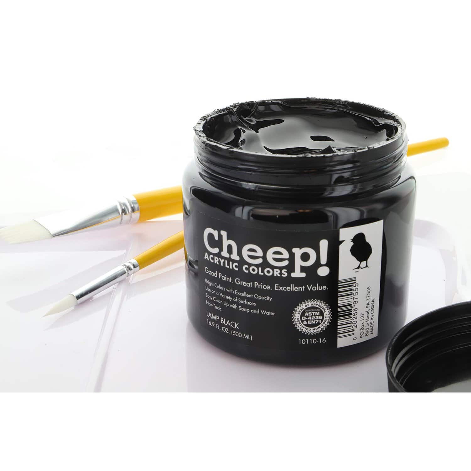 Cheep® Lamp Black Acrylic Paint, 16.9oz.