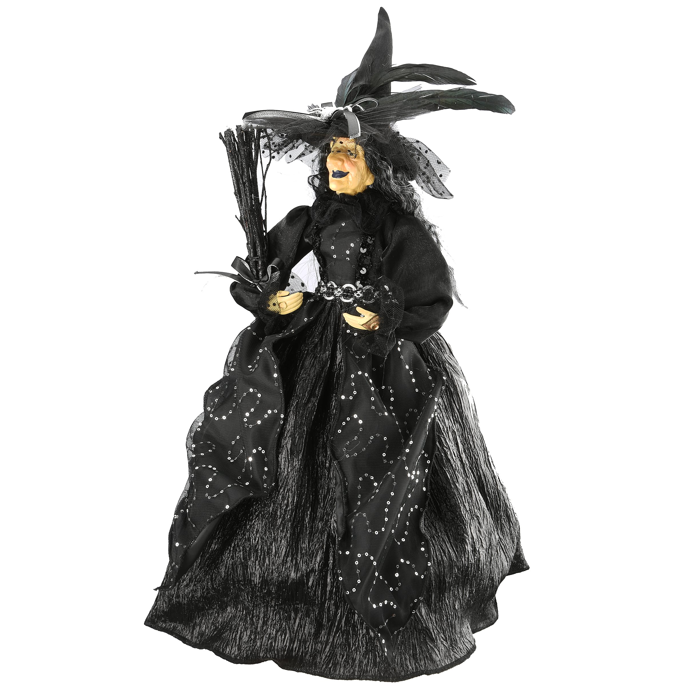 NEW! Beautiful Festive Fall HALLOWEEN Opulent Standing Witch Figure/ 3 Assorted