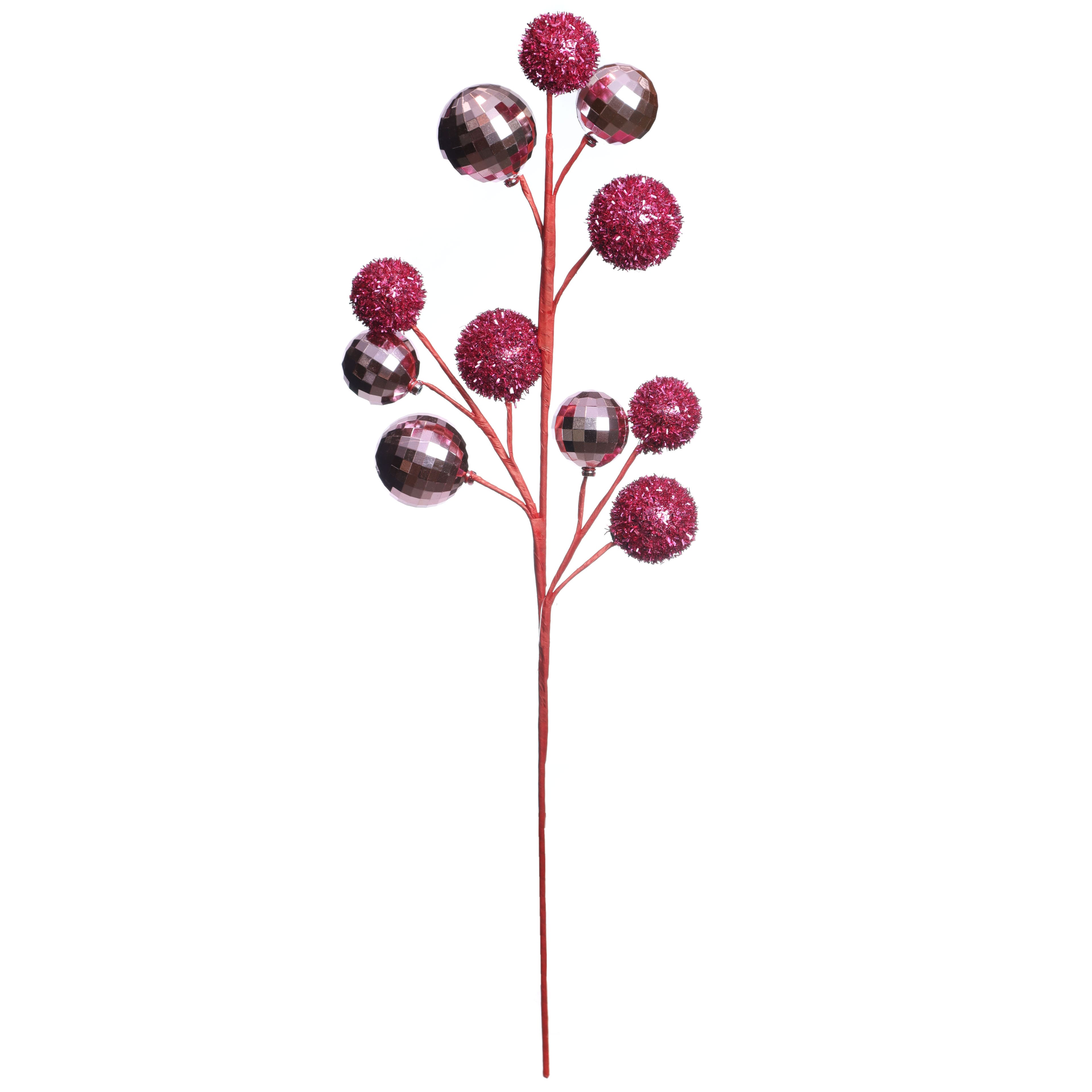 28&#x22; Pink Glitter &#x26; Disco Ball Ornament Filler Stem by Ashland&#xAE;