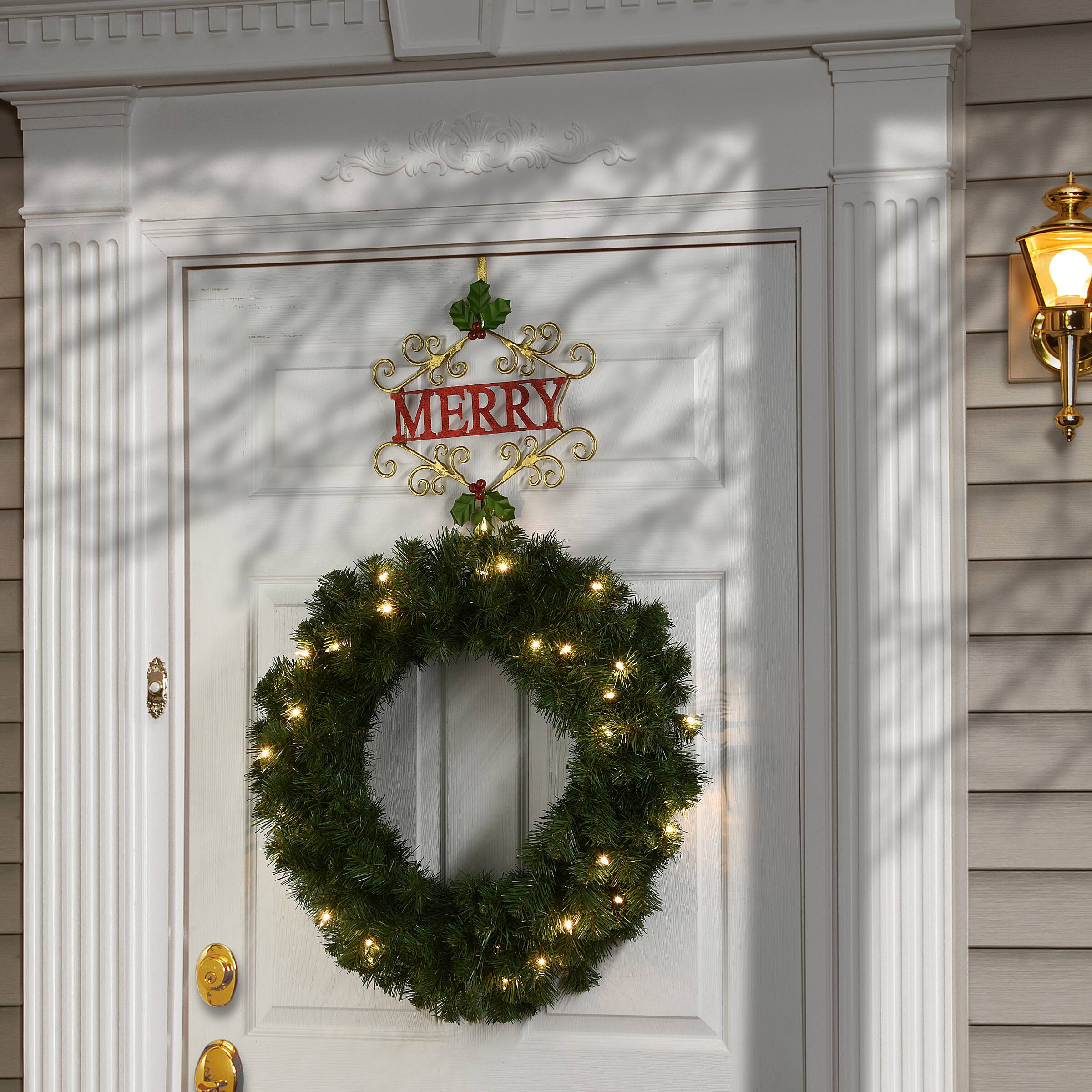 19" Christmas Merry Wreath Hanger Michaels