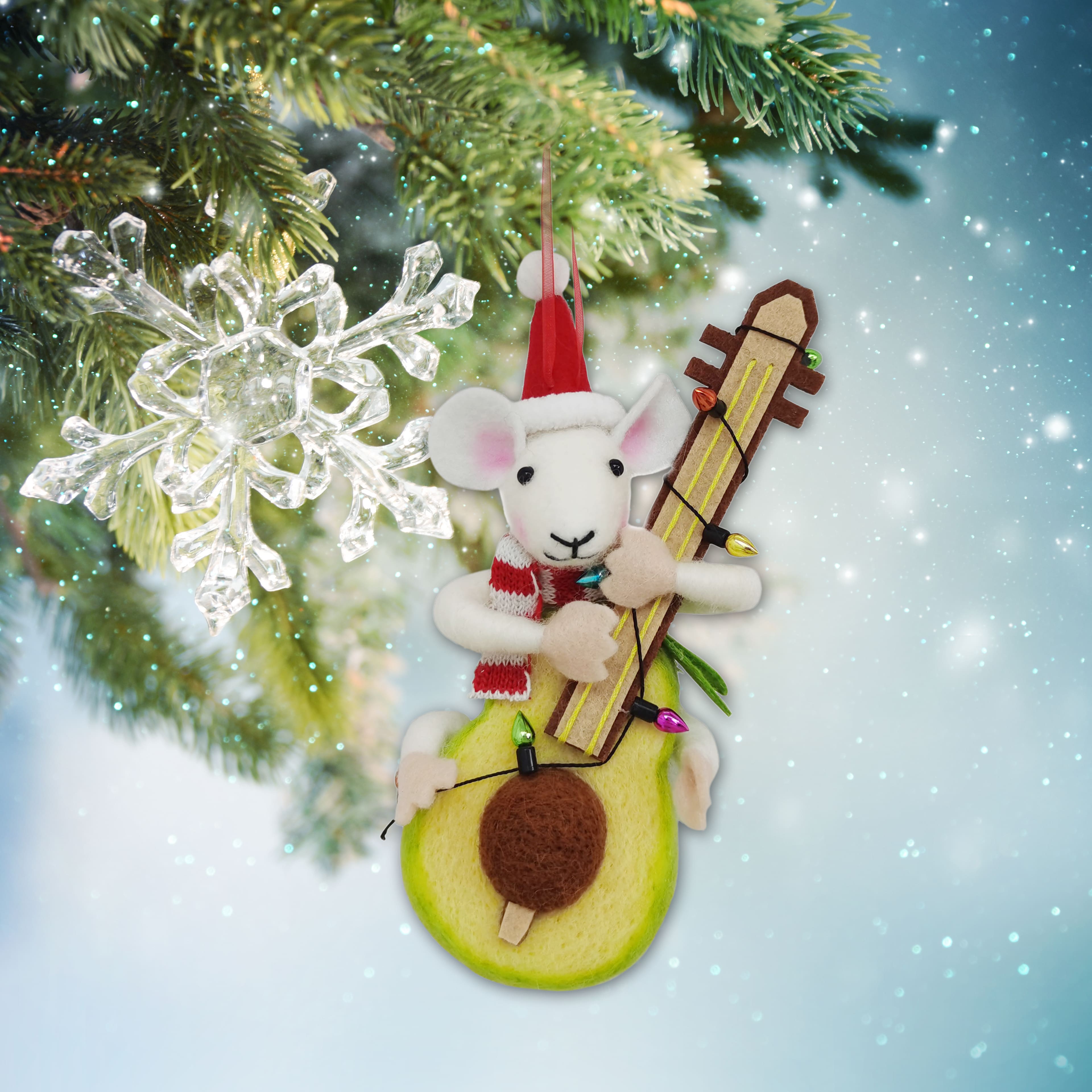 6&#x22; Mouse Playing Guitar Felt Ornament by Ashland&#xAE;