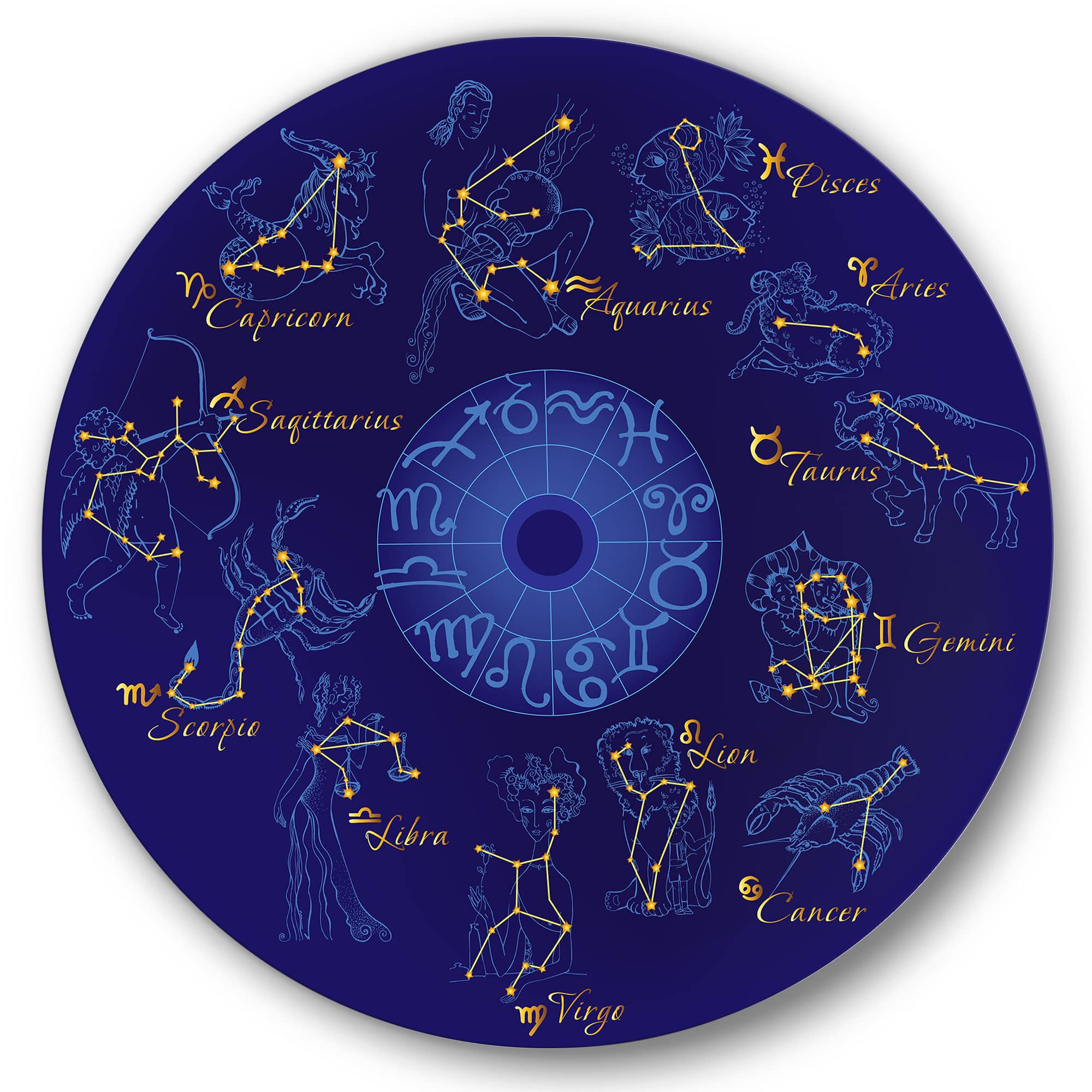 Designart - Zodiac With Constellations and Zodiac Signs