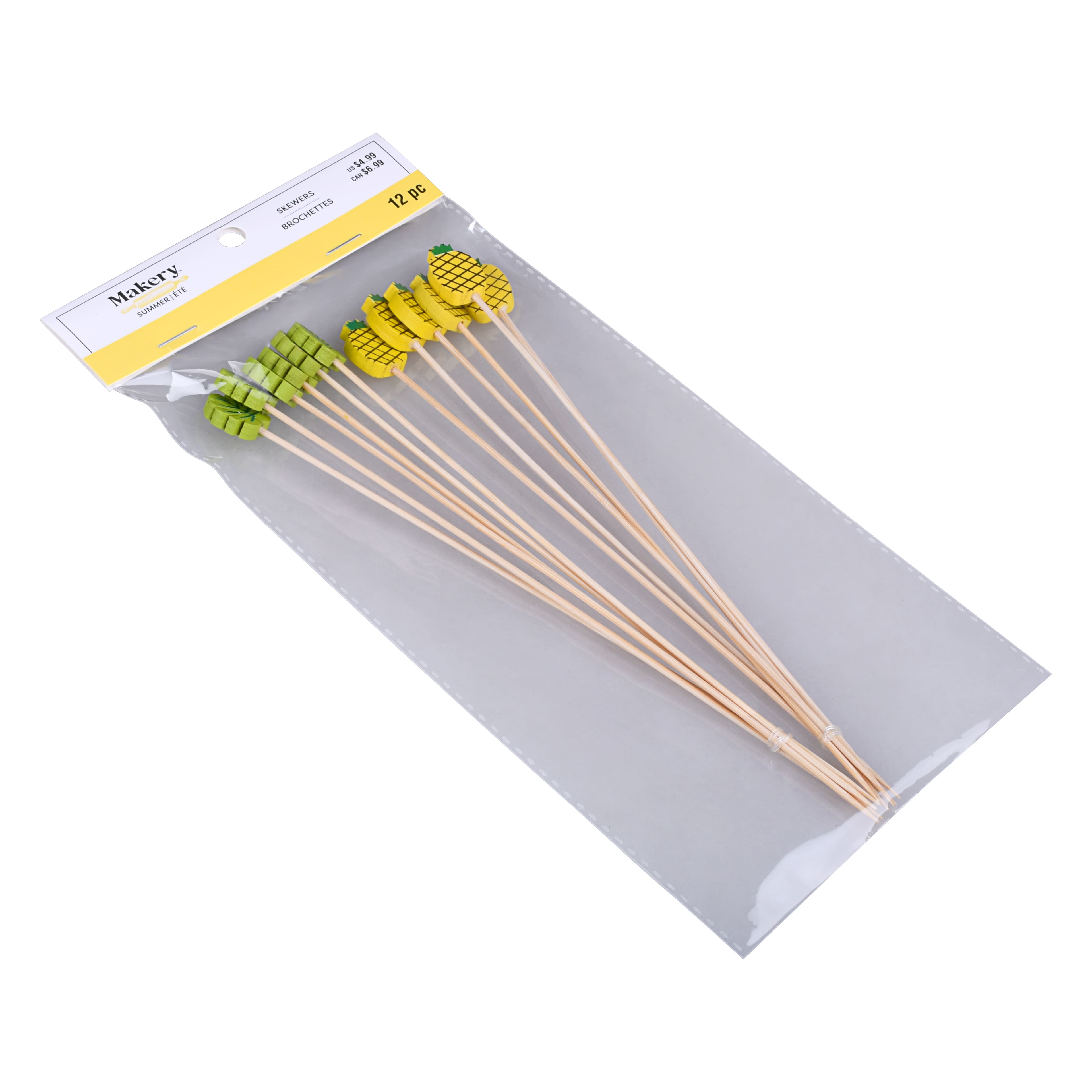 8&#x22; Leaf &#x26; Pineapple Skewers, 12ct. by Makery&#x2122;
