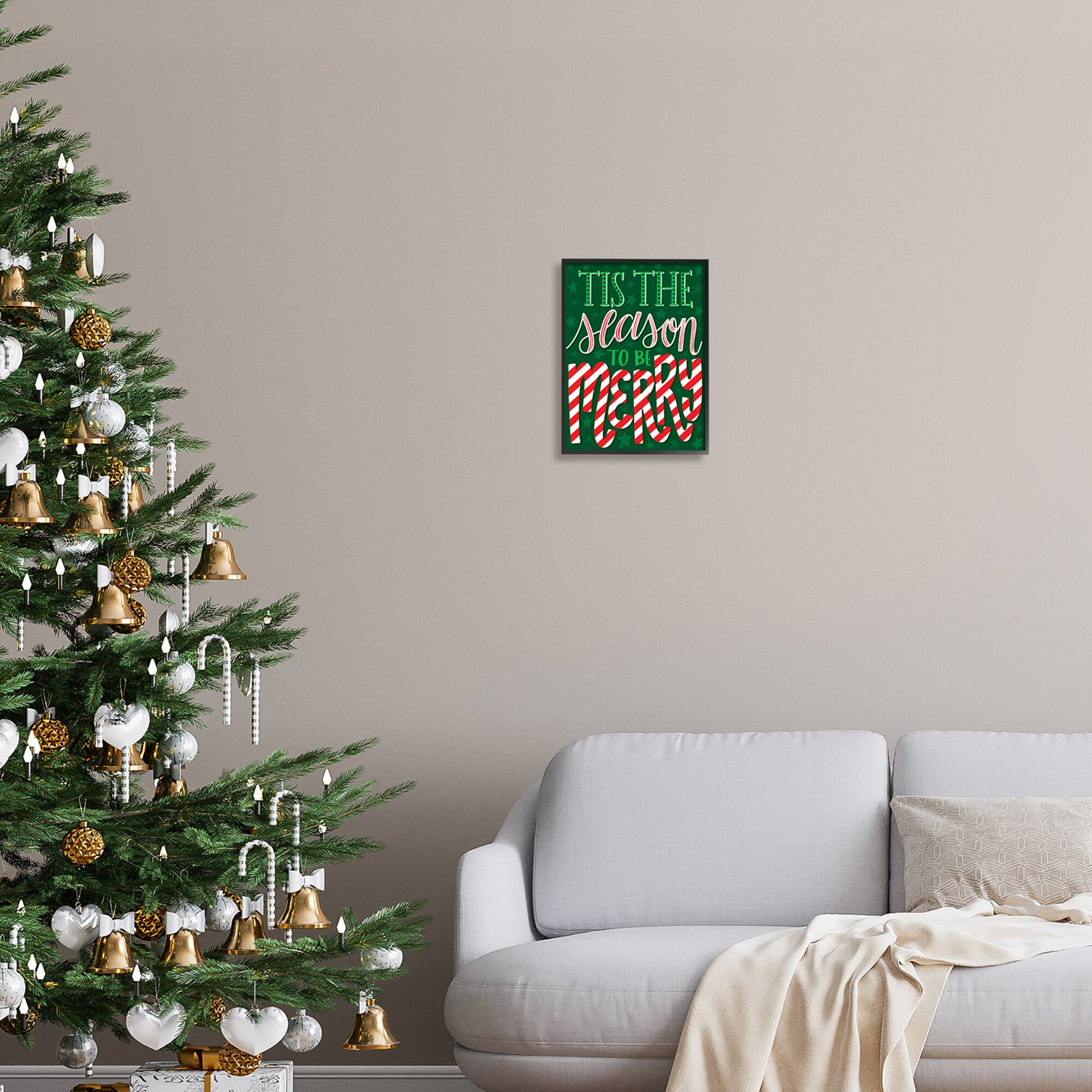 Stupell Industries Tis The Season To Be Merry Patterned Framed Giclee Art