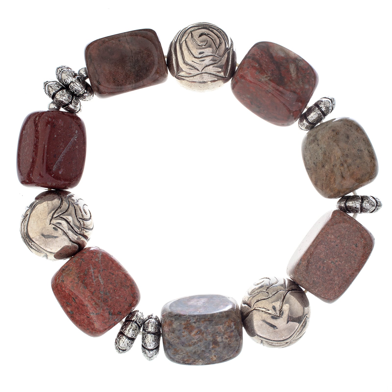 John Bead Jasper No.86 Natural Stone Stretch Bracelet