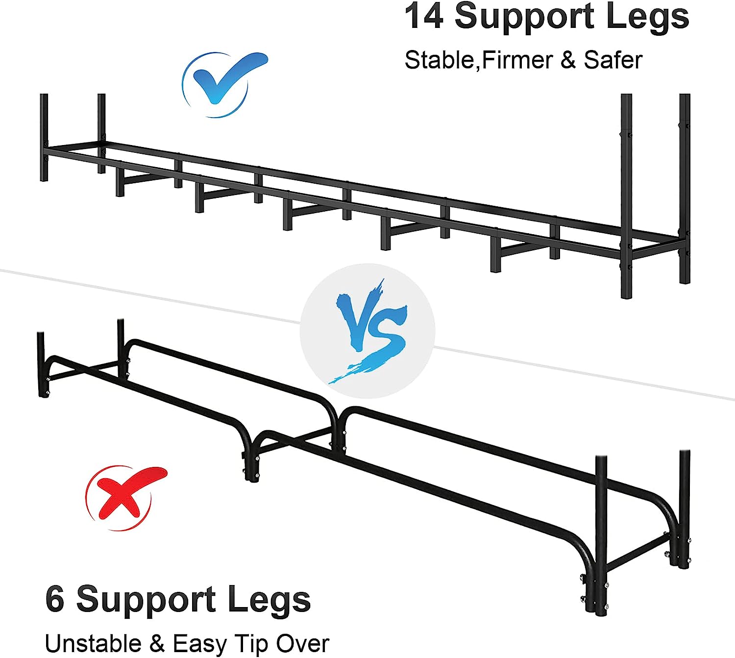 NEX&#x2122; 8ft. Metal Outdoor Firewood Rack