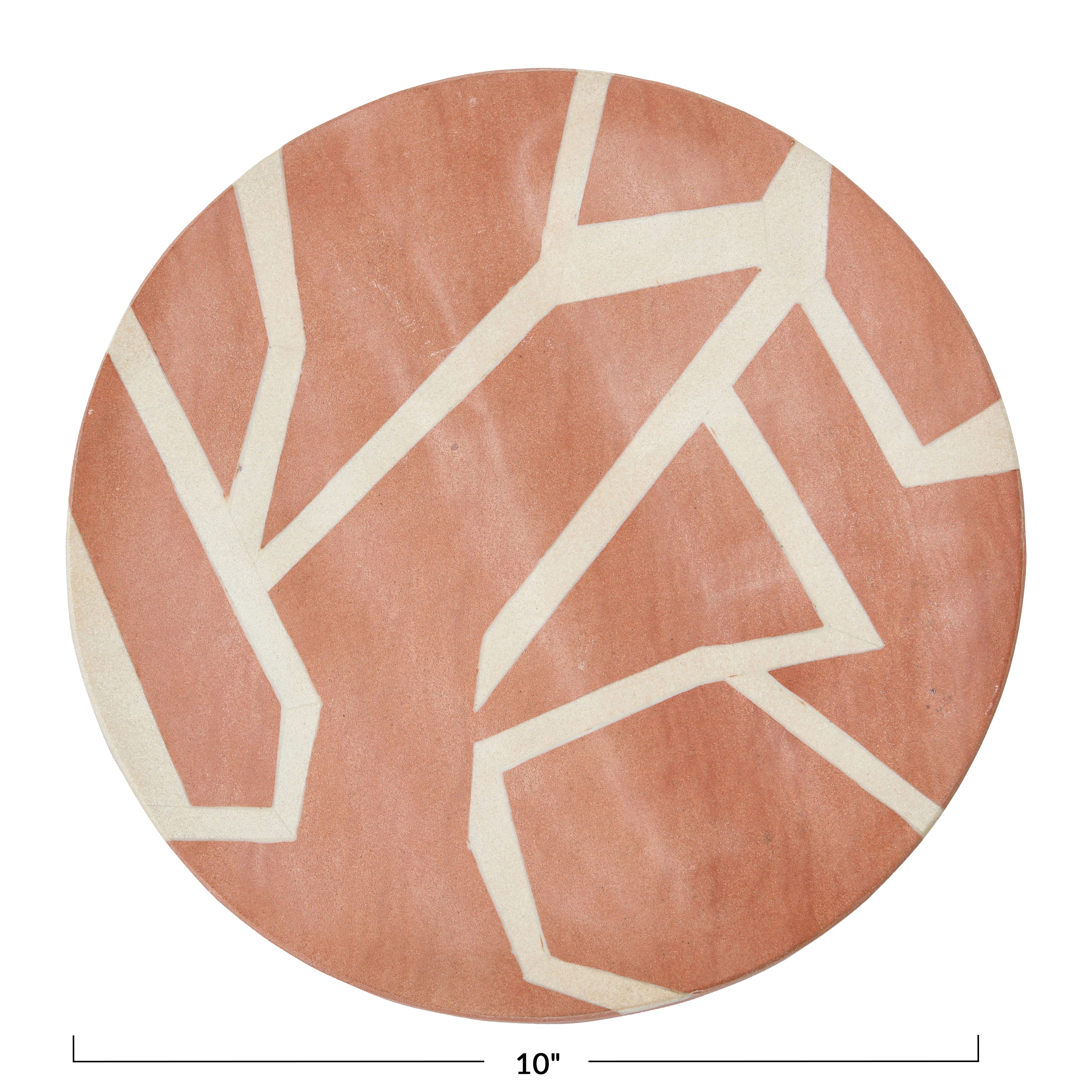 10&#x22; Terracotta Round Sandstone Trivet