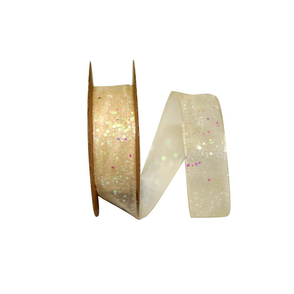 JAM Paper 5/8" x 25yd. Glitter Mono Sheer Ribbon