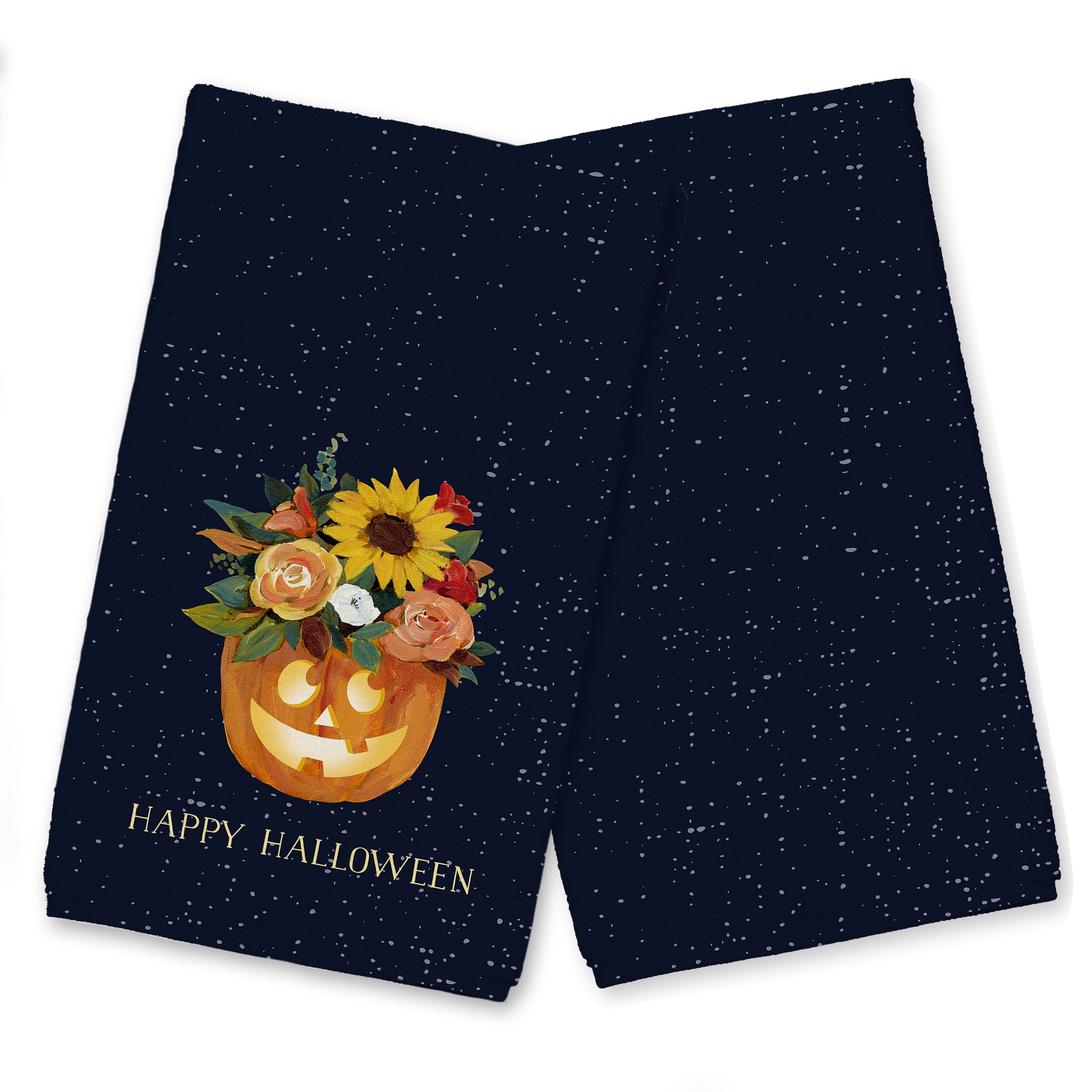 Floral Jackolantern 16" x 25" Tea Towel - Set of 2