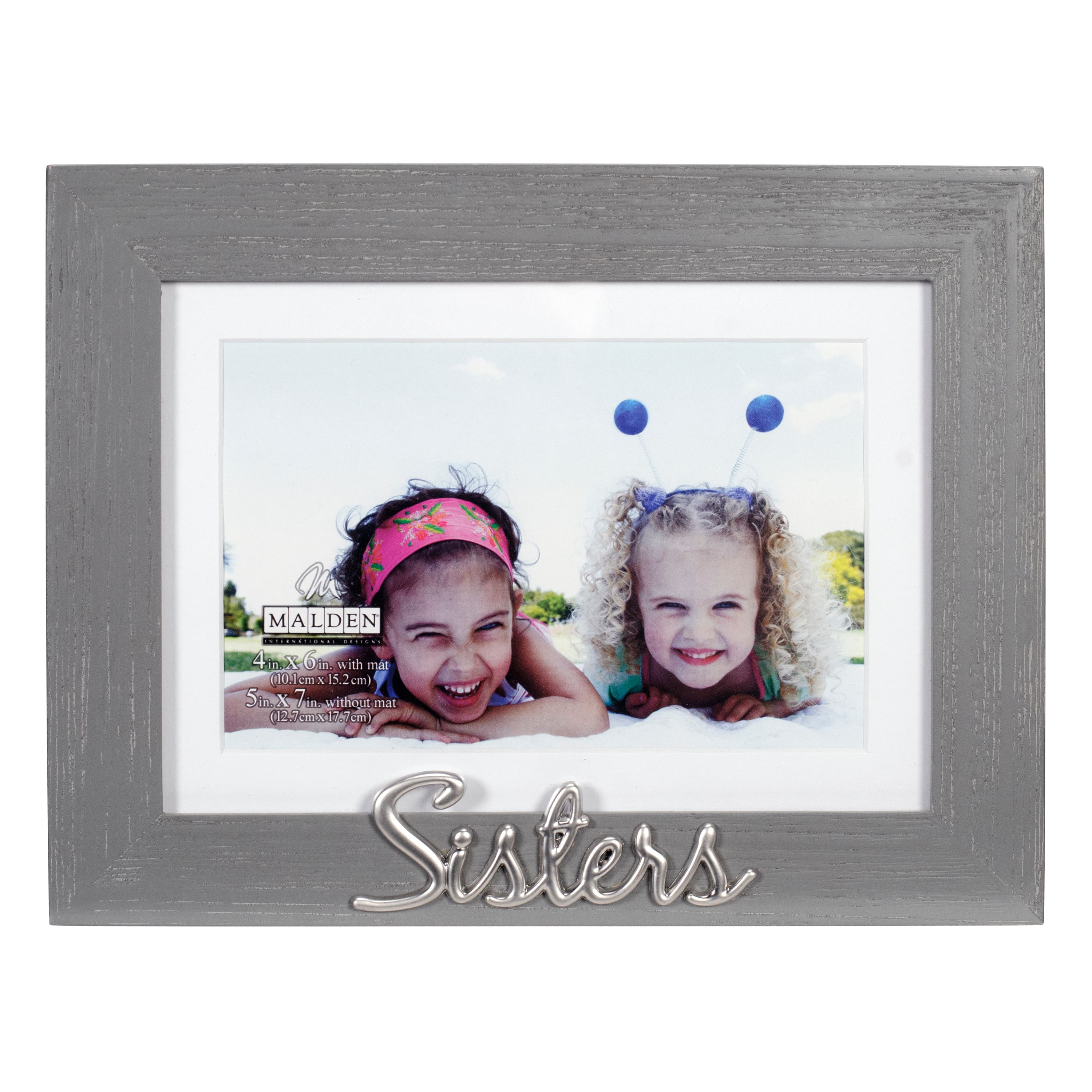 Malden International Designs Sisters 4" x 6" Distressed Expression Frame with Mat