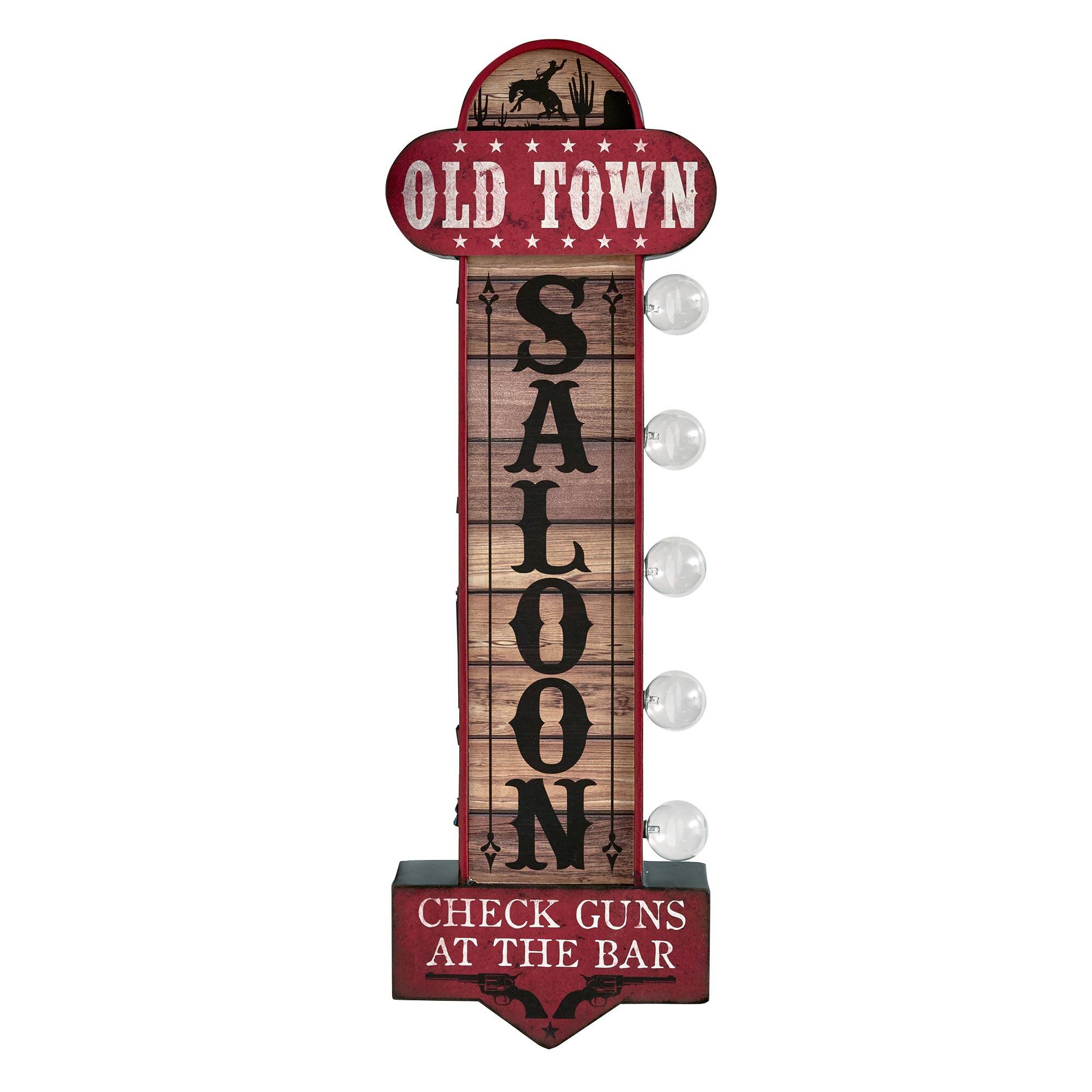 American Art Decor Old Town Metal LED Marquee Sign - 3&#x22; x 24.8&#x22;