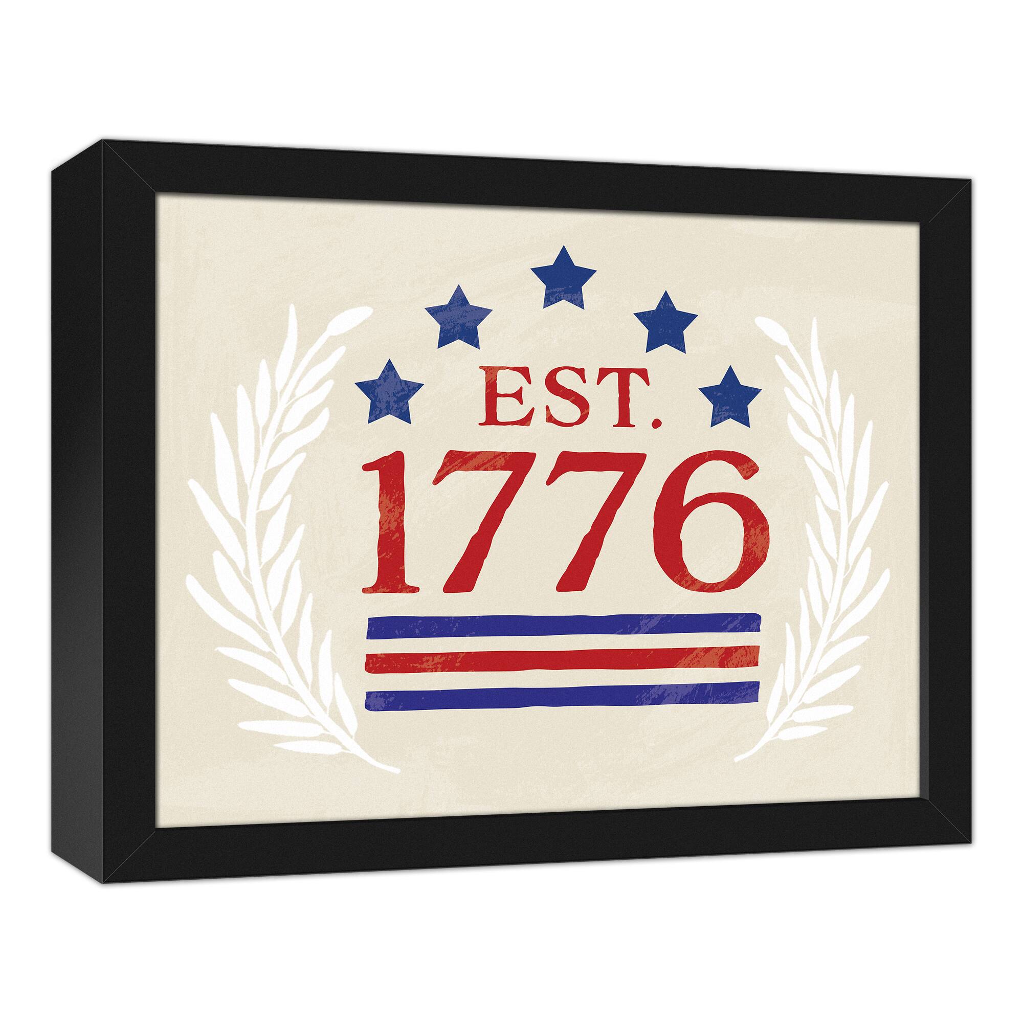 Est. 1776 Black Framed Canvas