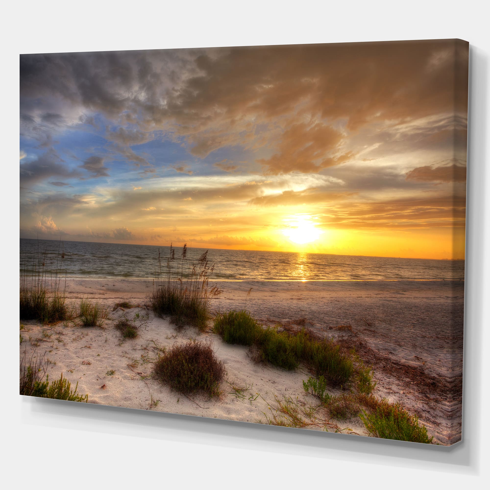 Designart - Sandy Beach with sunset