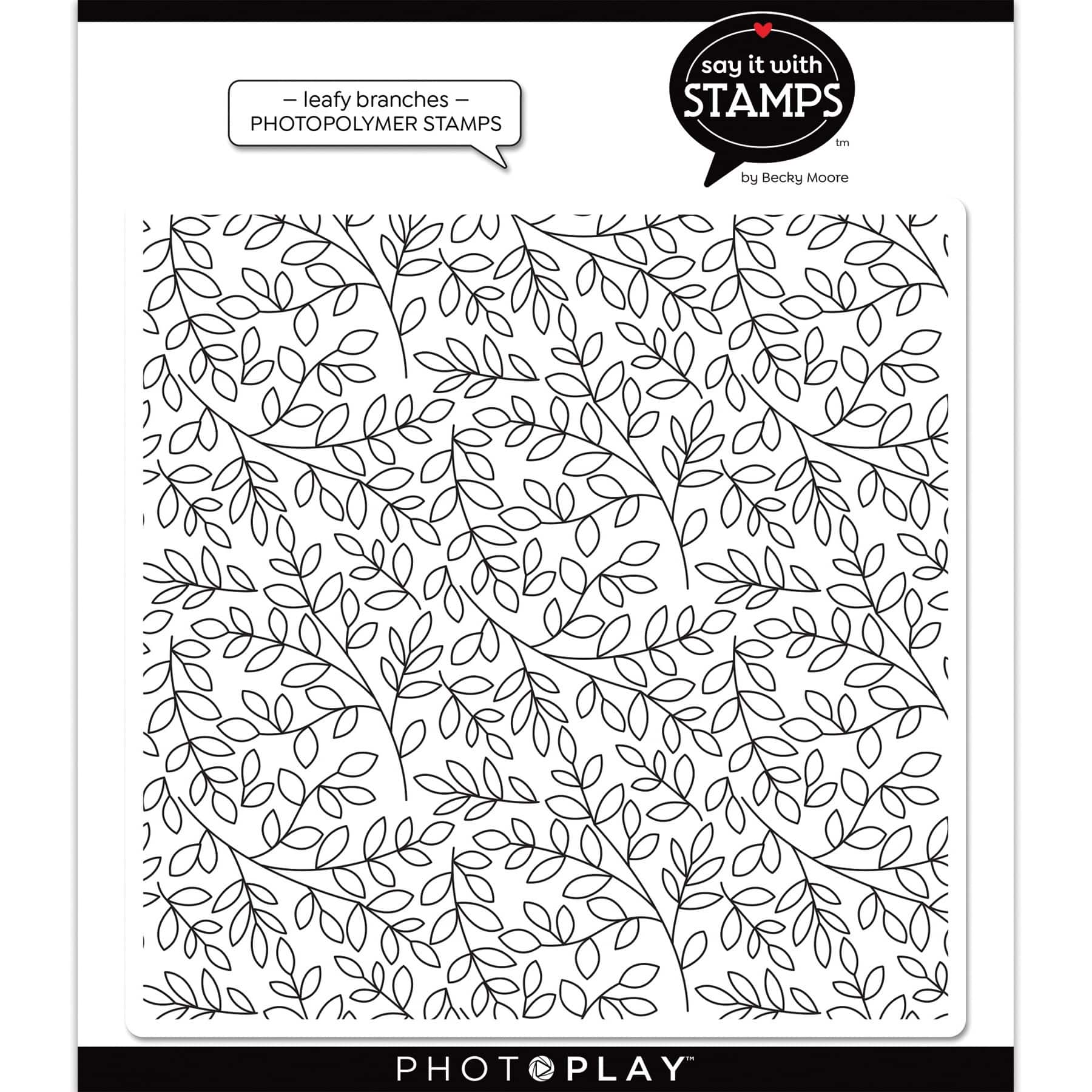 PhotoPlay&#x2122; Say It With Stamps&#x2122; Leafy Branches Background Clear Stamp