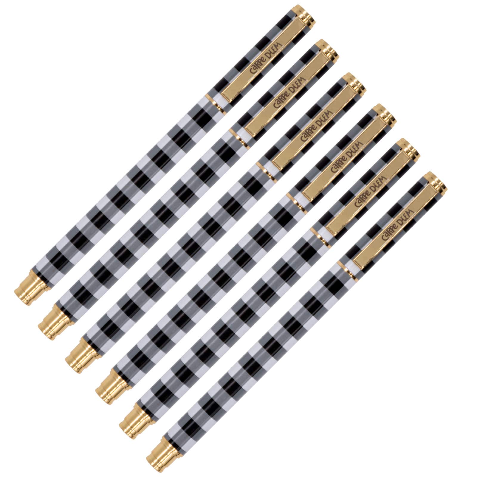 Pukka Pads Buffalo Check Metal Gel Pens pack of 6