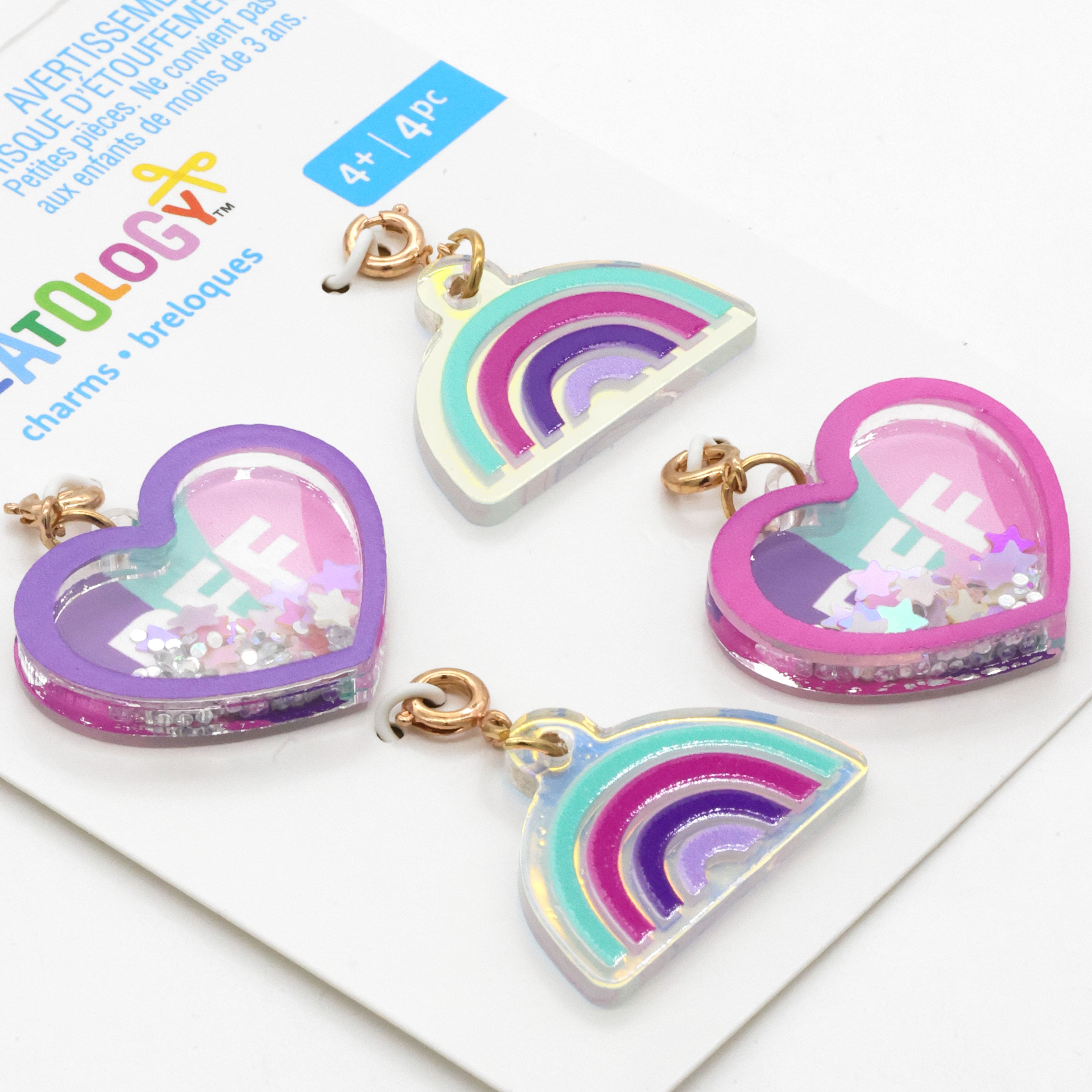 12 Packs: 4 ct. (48 total) Rainbow &#x26; Heart Charms by Creatology&#x2122;