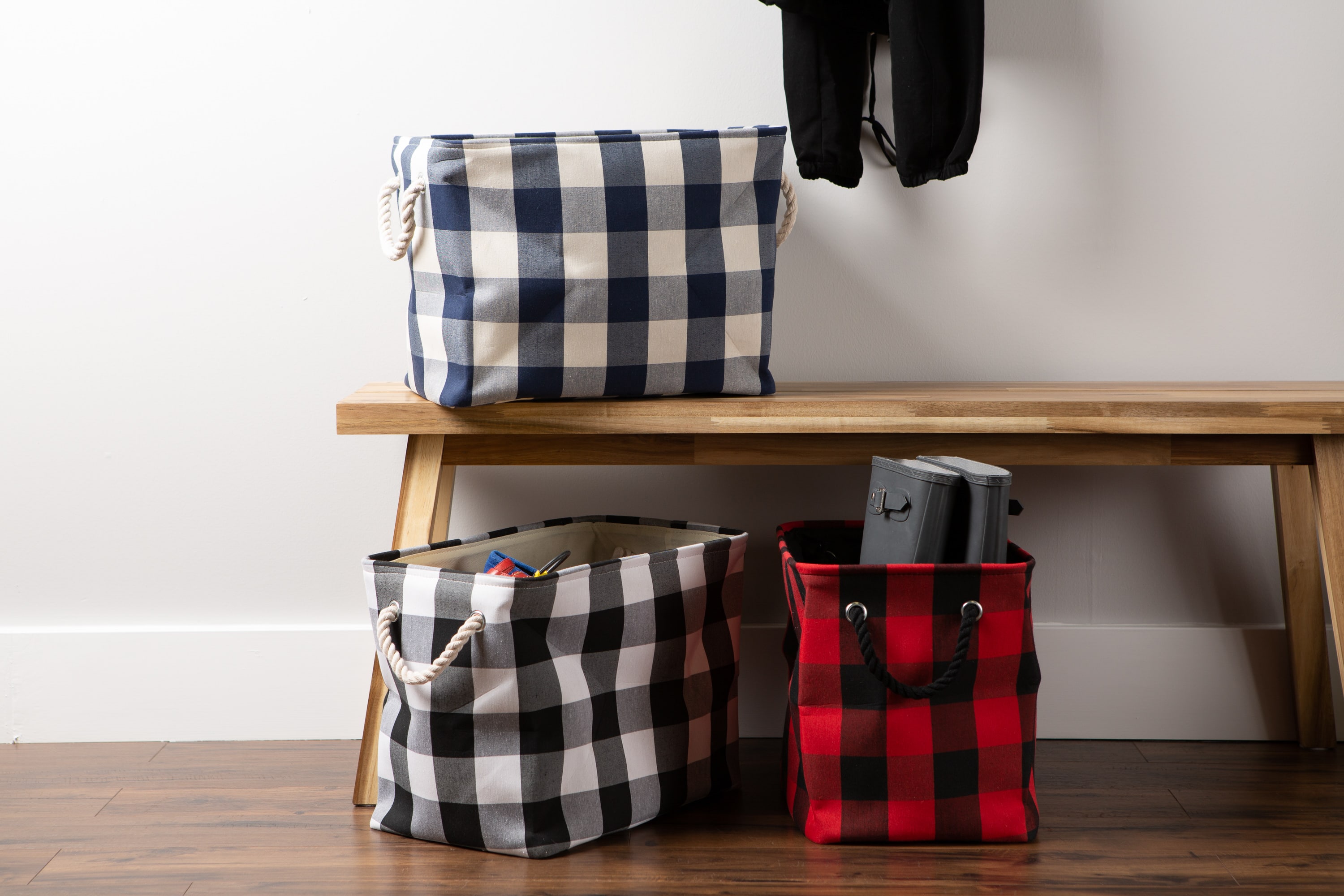 DII® Medium Buffalo Check Polyester Rectangle Bin