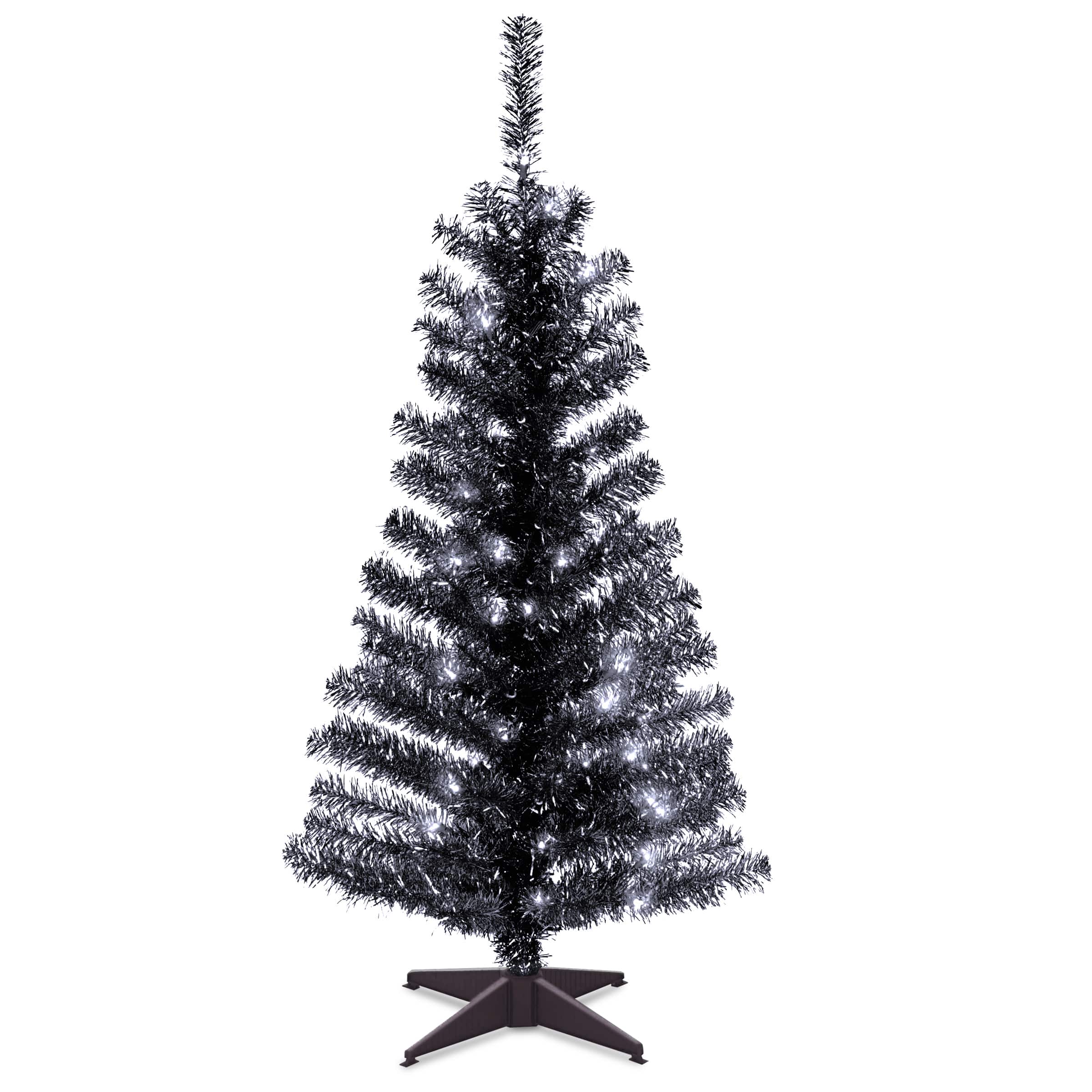4ft. Pre-Lit Tinsel Artificial Christmas Tree, Clear Lights