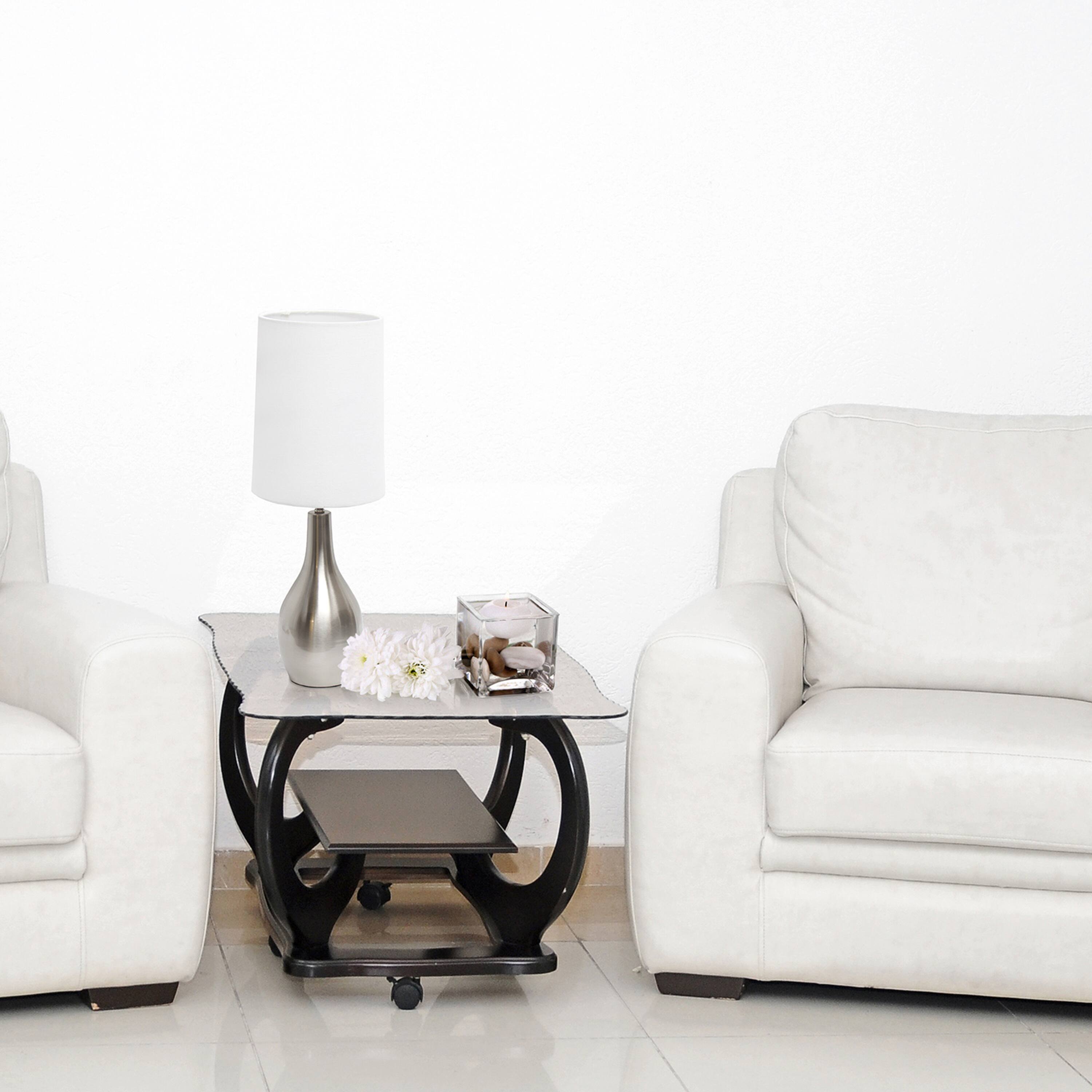 Simple Designs 19.5" Tear Drop Table Lamp with Fabric Drum Shade