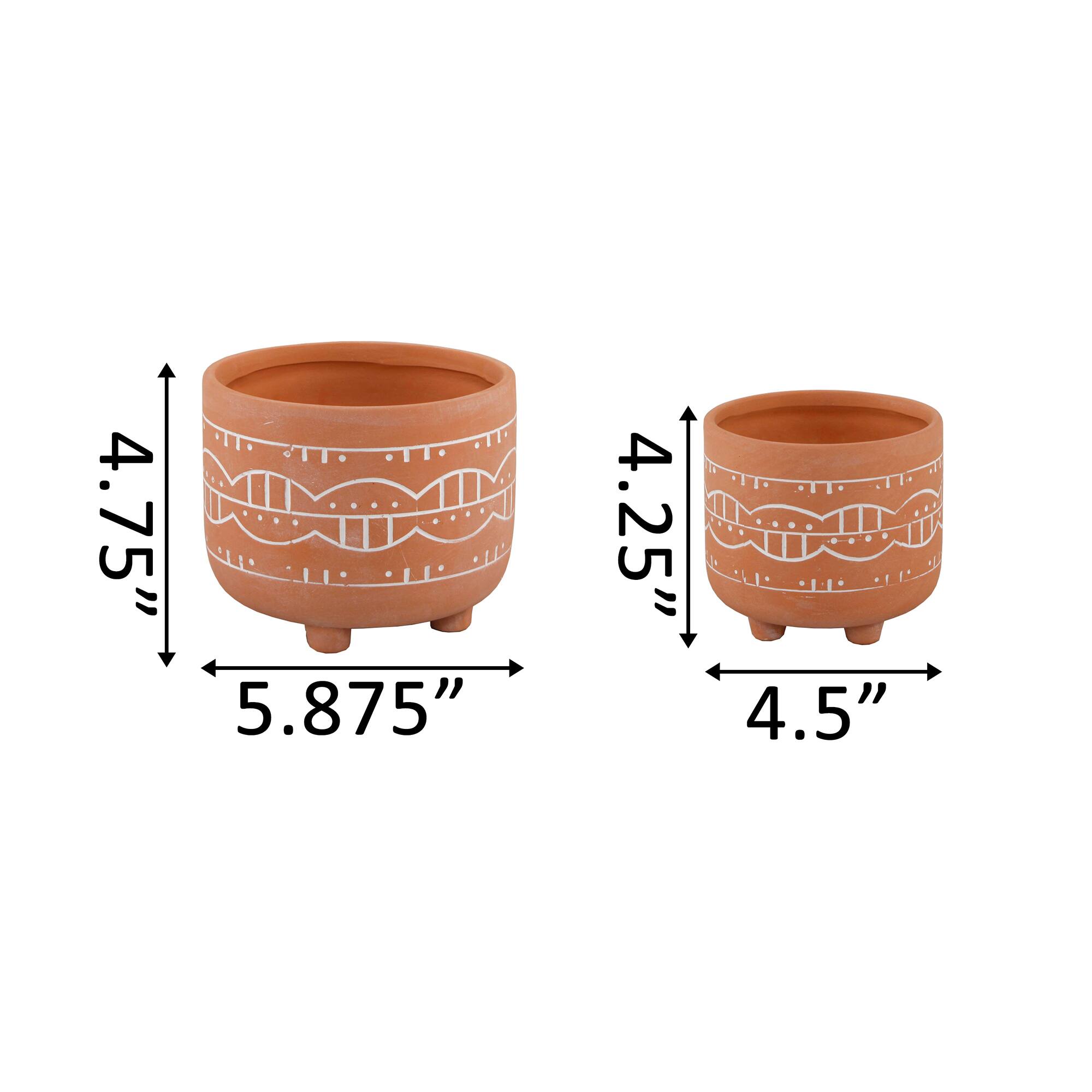 Flora Bunda® Orange Navajo Footed Planter Set