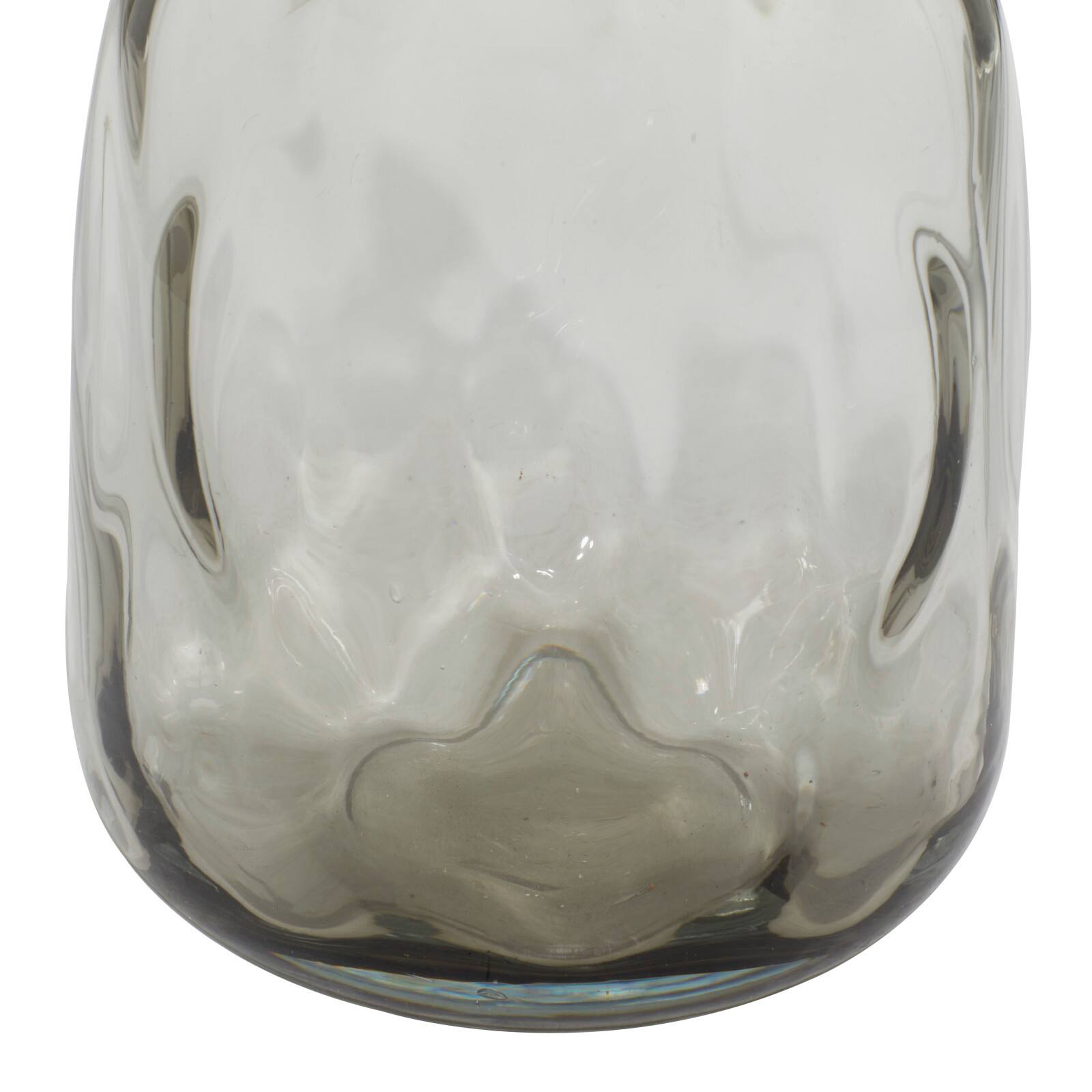 11&#x22; Gray Glass Coastal Vase